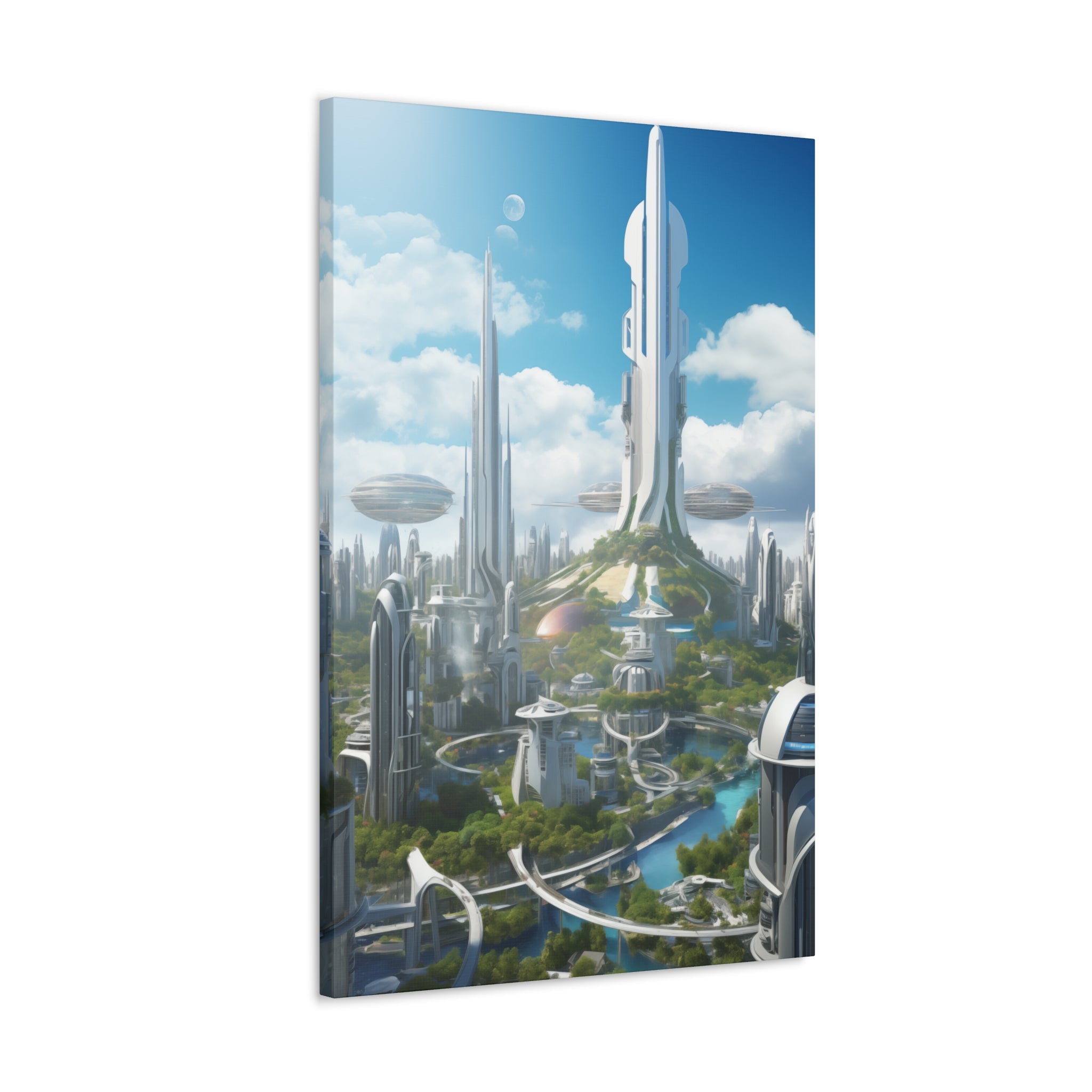 Futuristic Eco City 8 Canvas Wall Art - SynthFrame