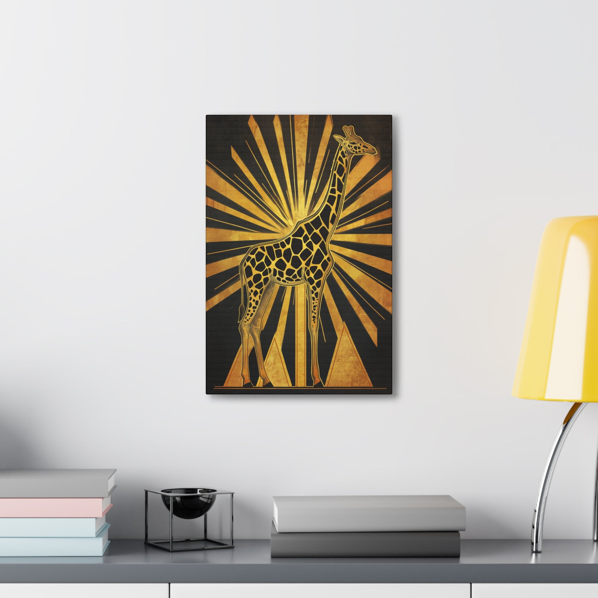 Gilded Giraffe Canvas Wall Art - SynthFrame