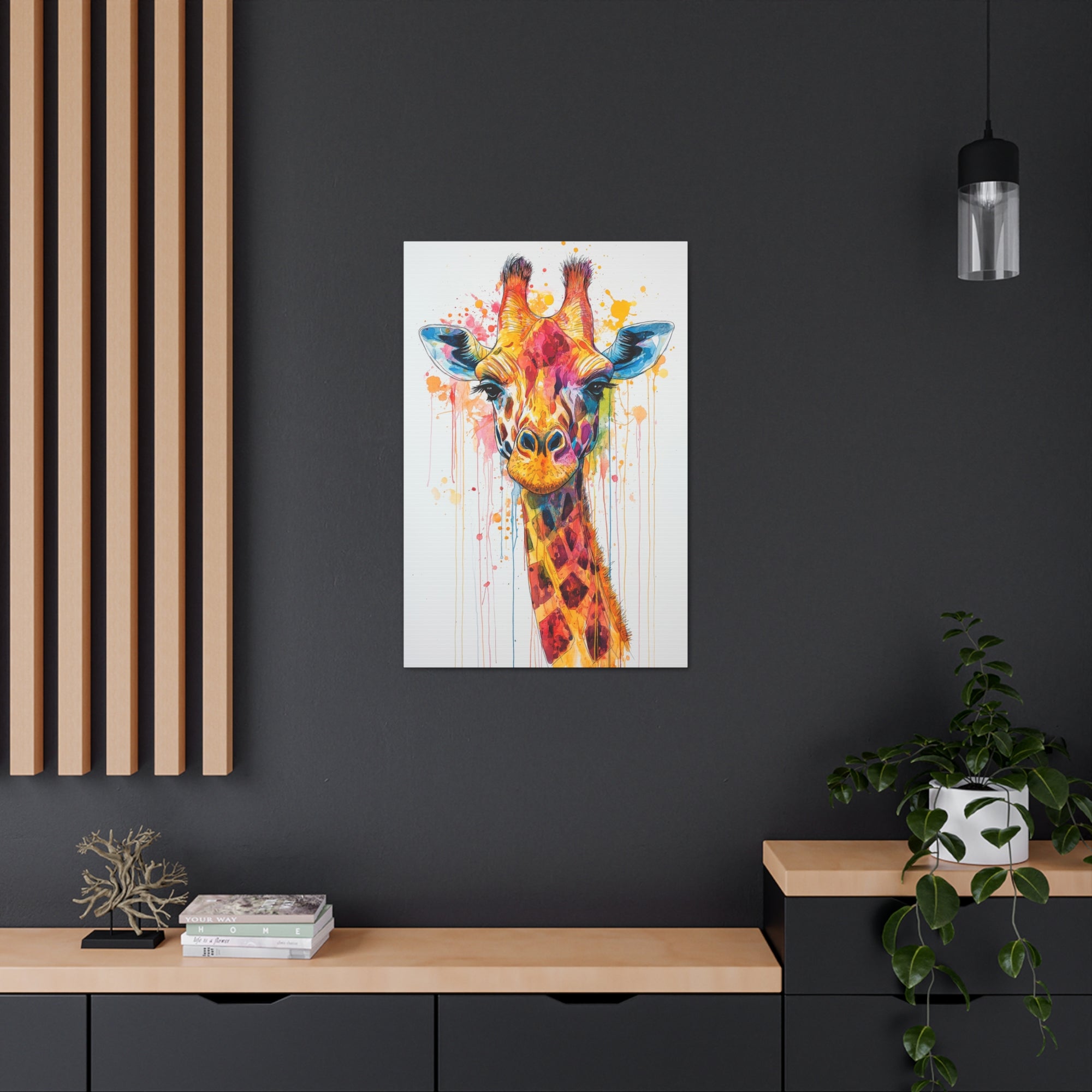 Watercolor Giraffe Canvas Wall Art - SynthFrame