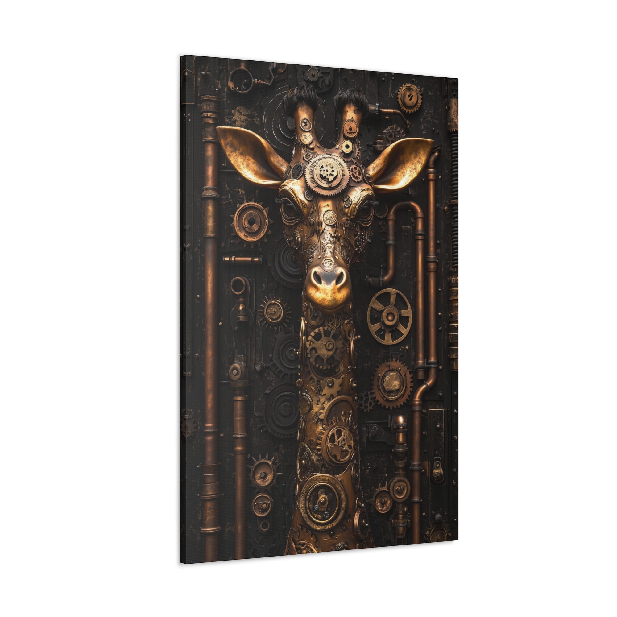 Steampunk Giraffe Canvas Wall Art - SynthFrame