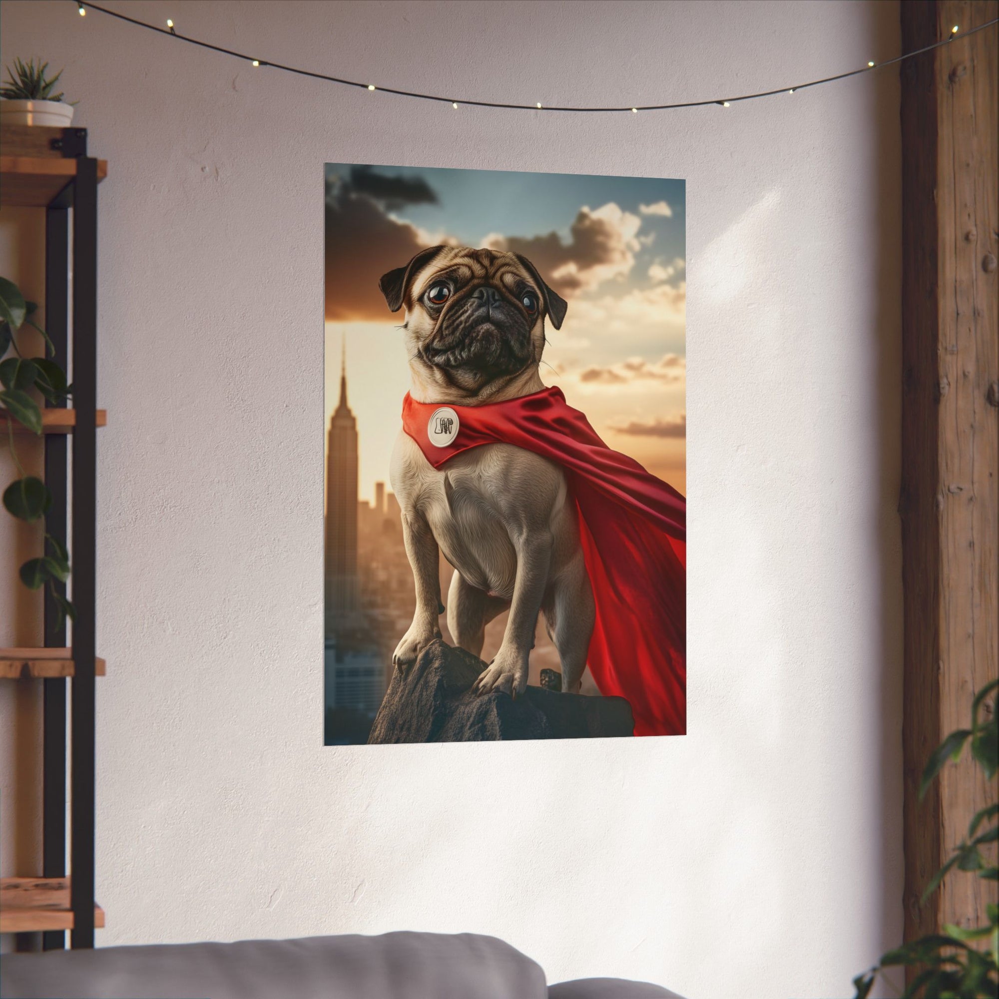 Superhero Pug Poster