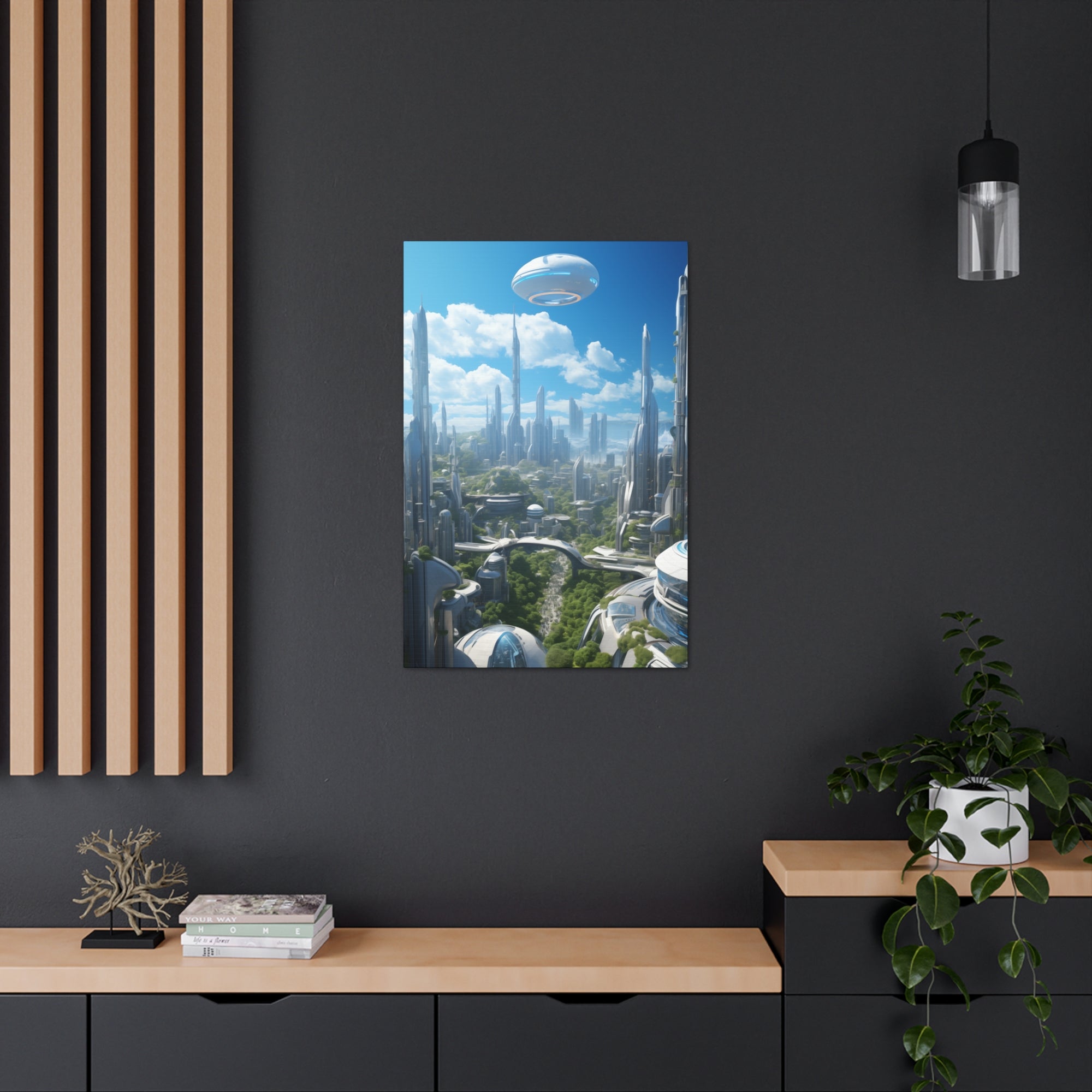 Futuristic Eco City 1 Canvas Wall Art - SynthFrame