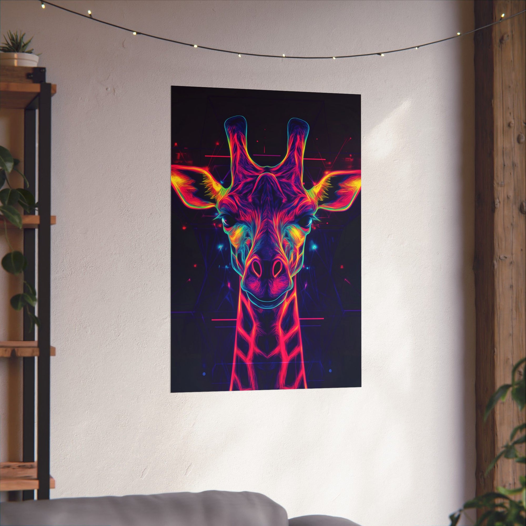 Neon Giraffe Poster