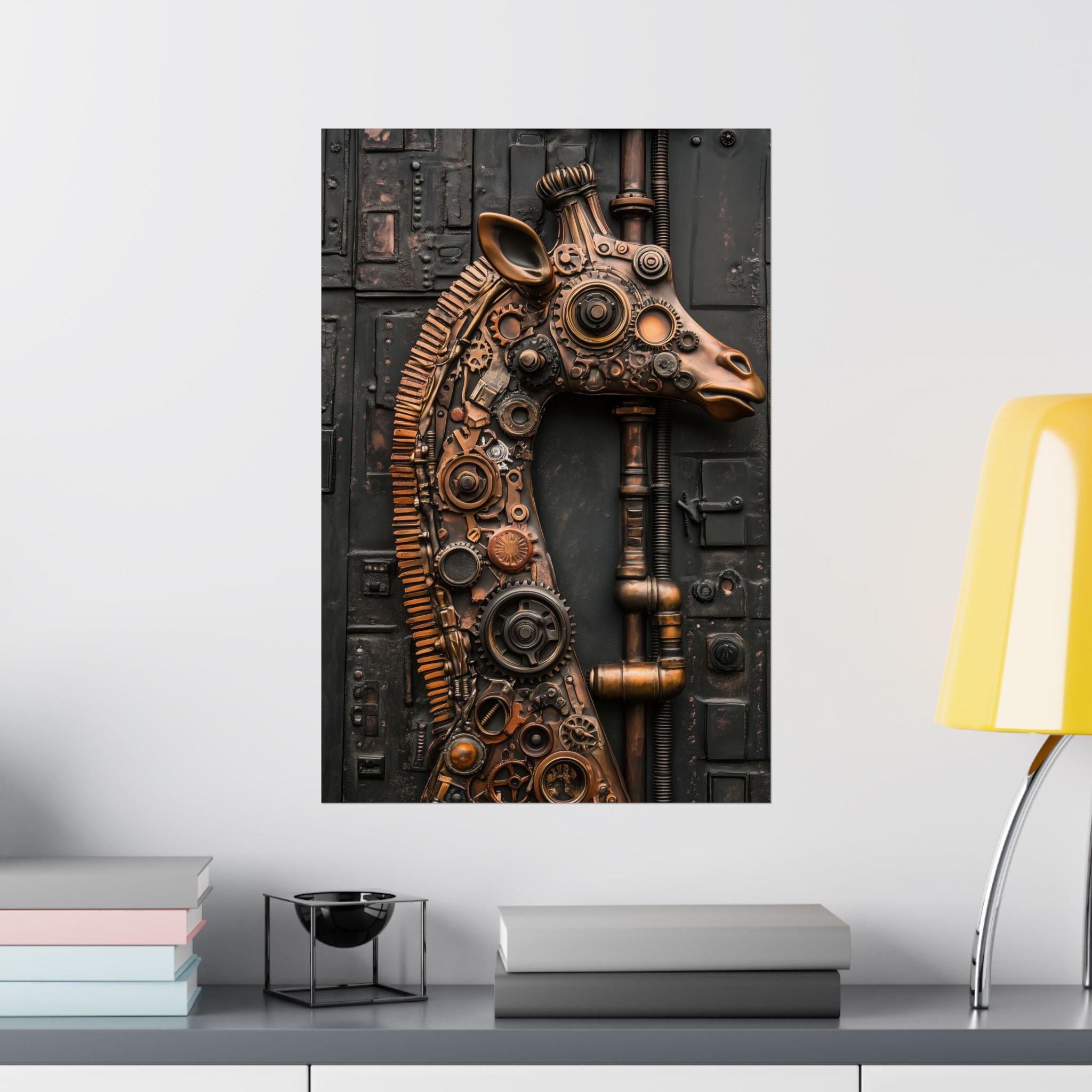 Steampunk Giraffe: Mechanical Marvel Poster