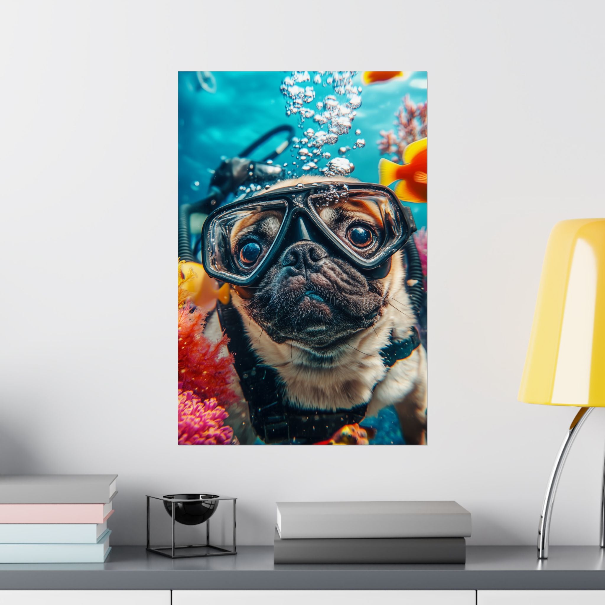 Underwater Pug Poster