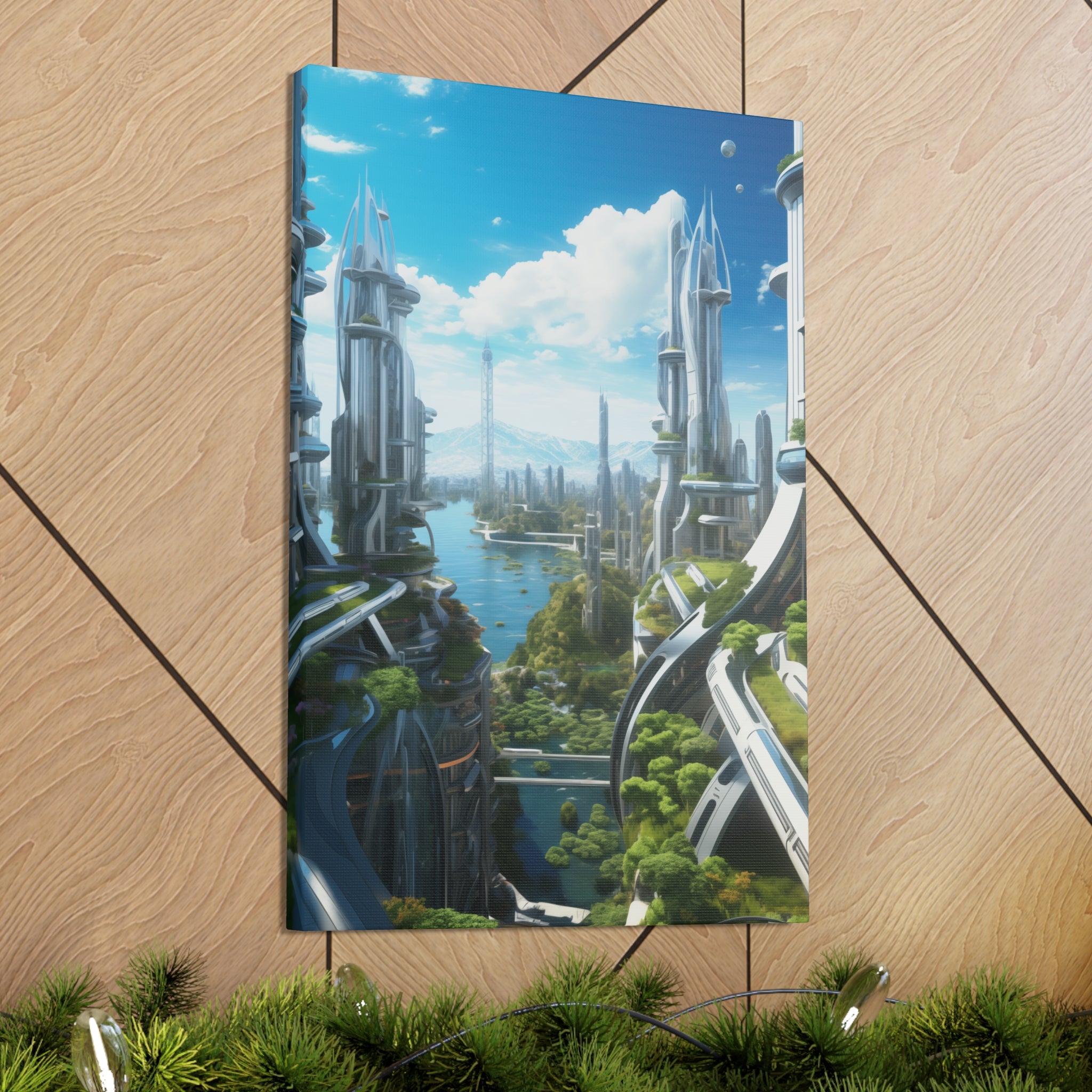 Futuristic Eco City 9 Canvas Wall Art - SynthFrame