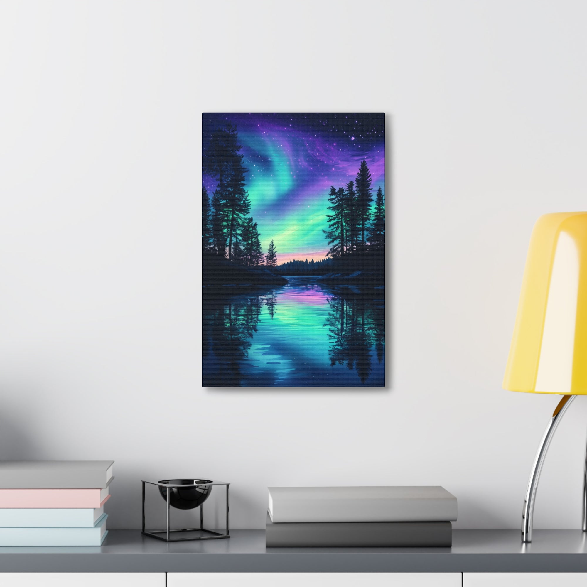 Northern Lights Wonder Canvas Wall Art - SynthFrame