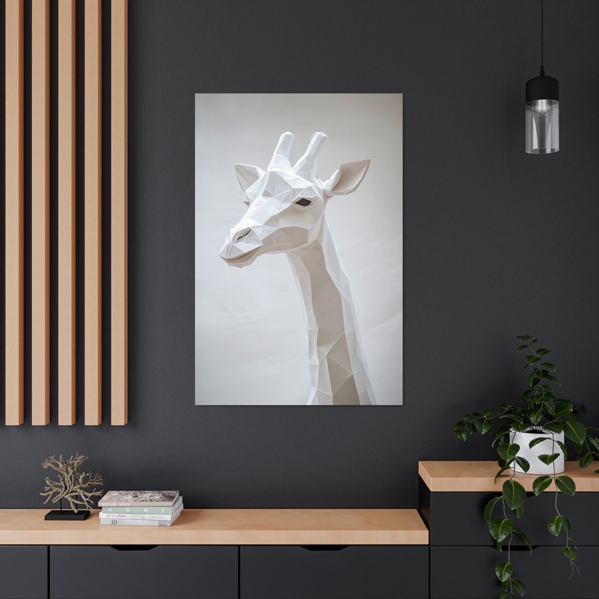 Folded Giraffe Canvas Wall Art - SynthFrame