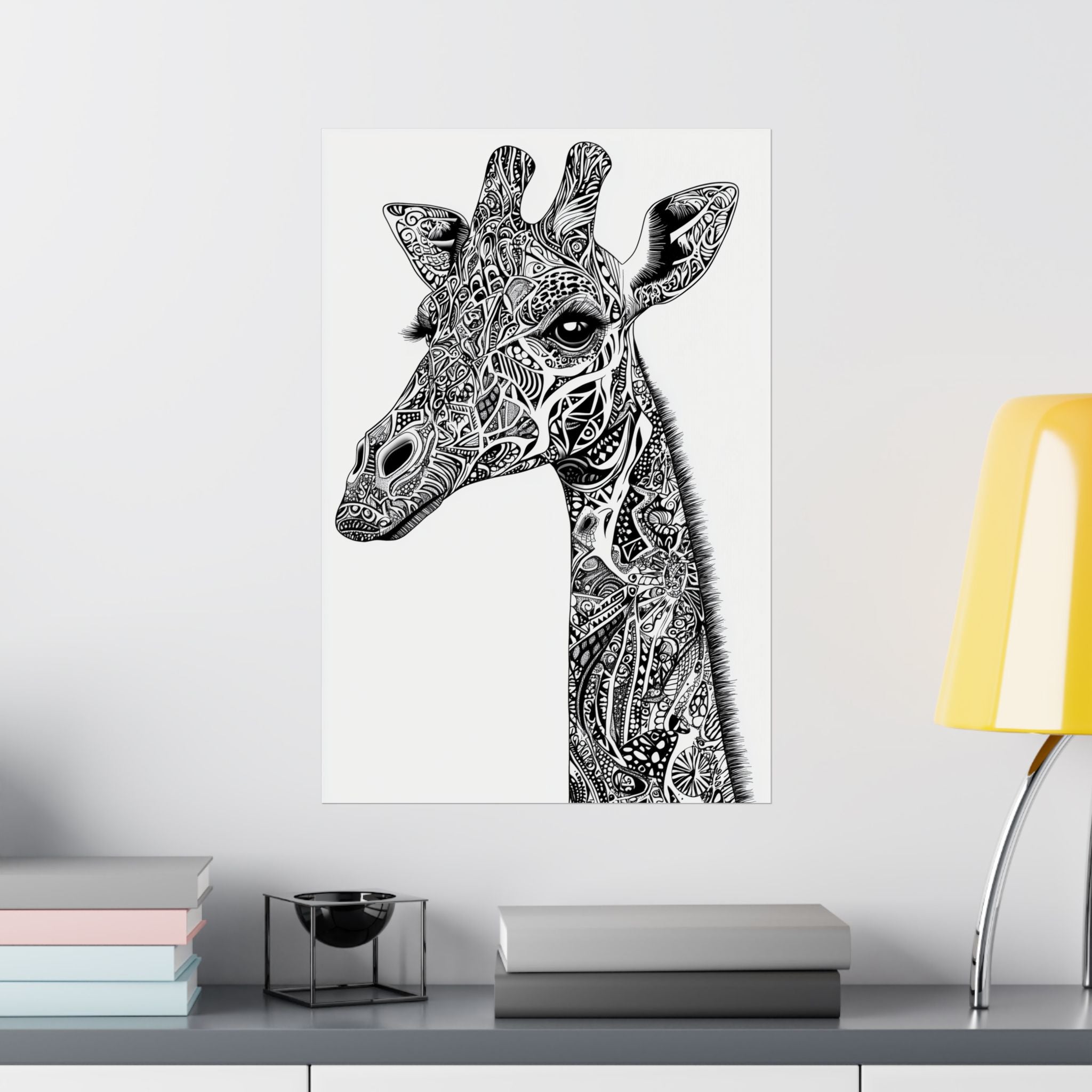 Zentangle Giraffe Poster