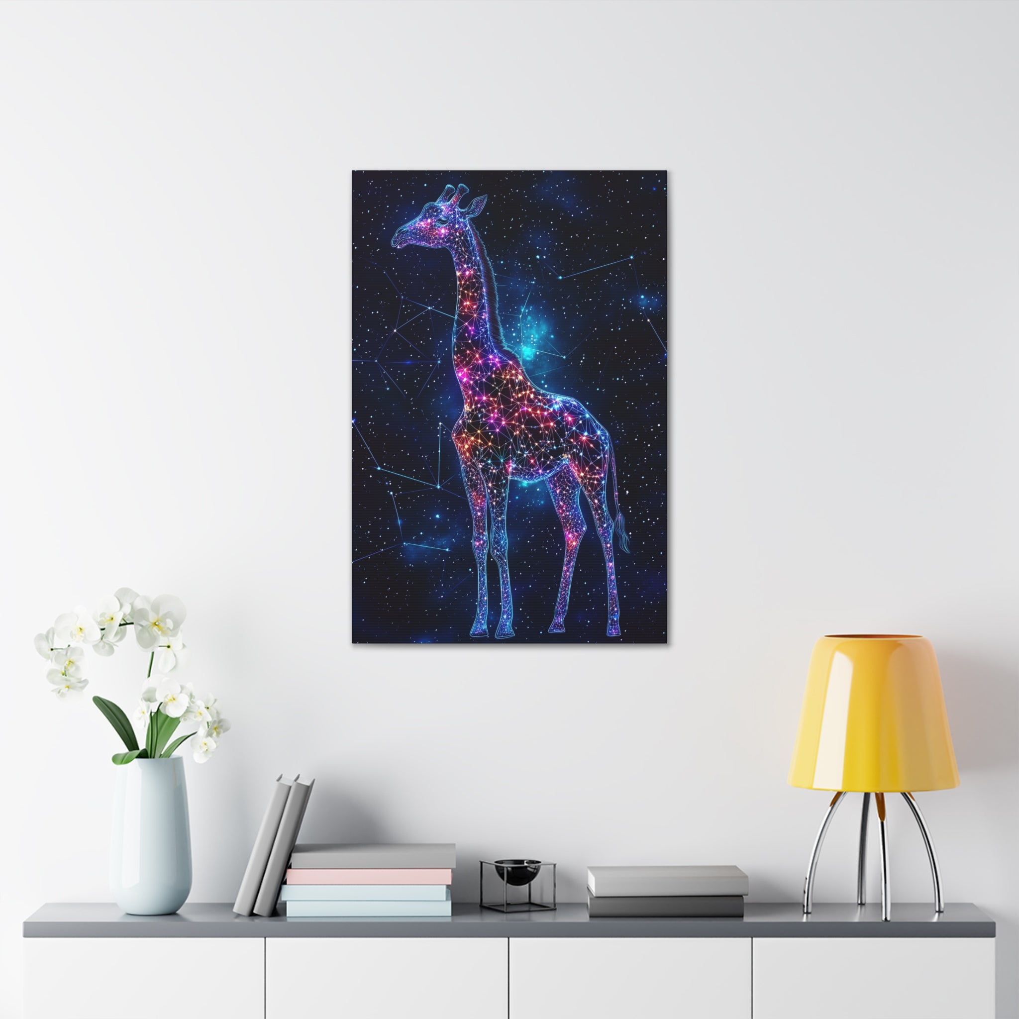 Constellation Giraffe Canvas Wall Art - SynthFrame