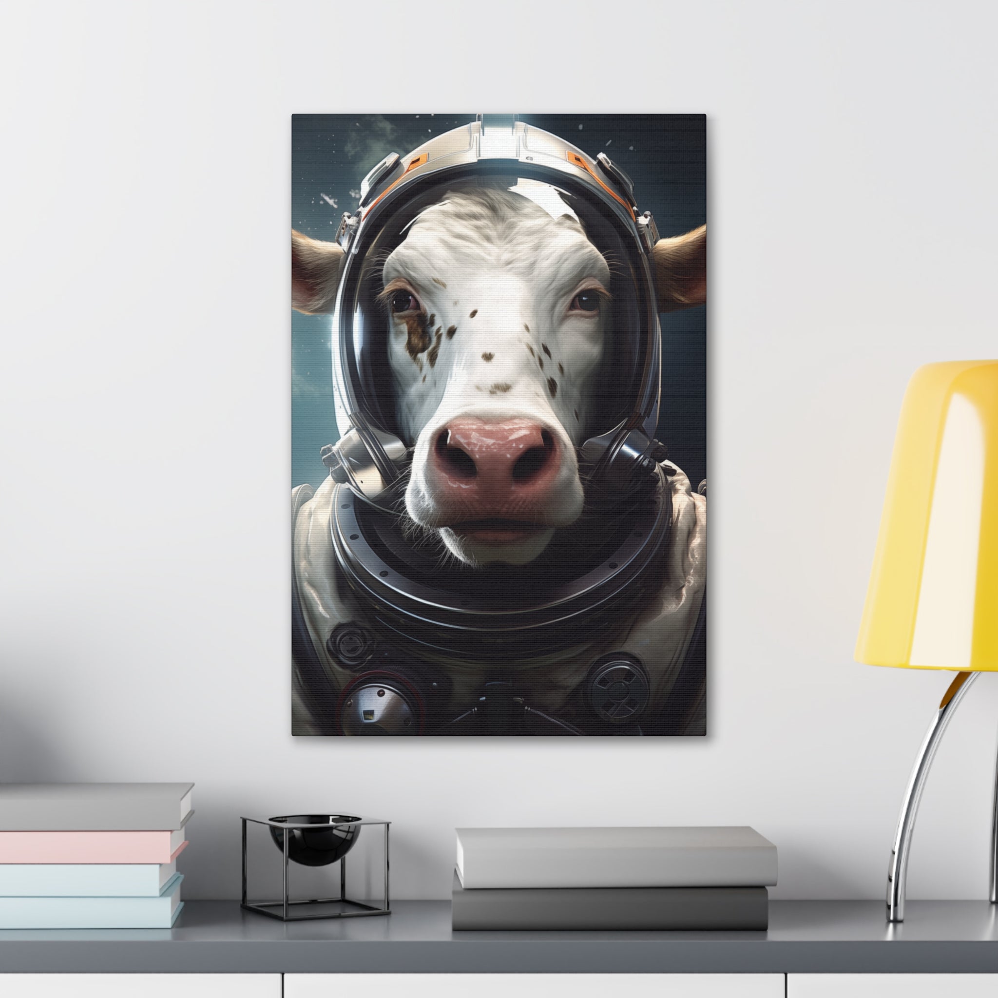 AstroCow 2 Canvas Wall Art - SynthFrame