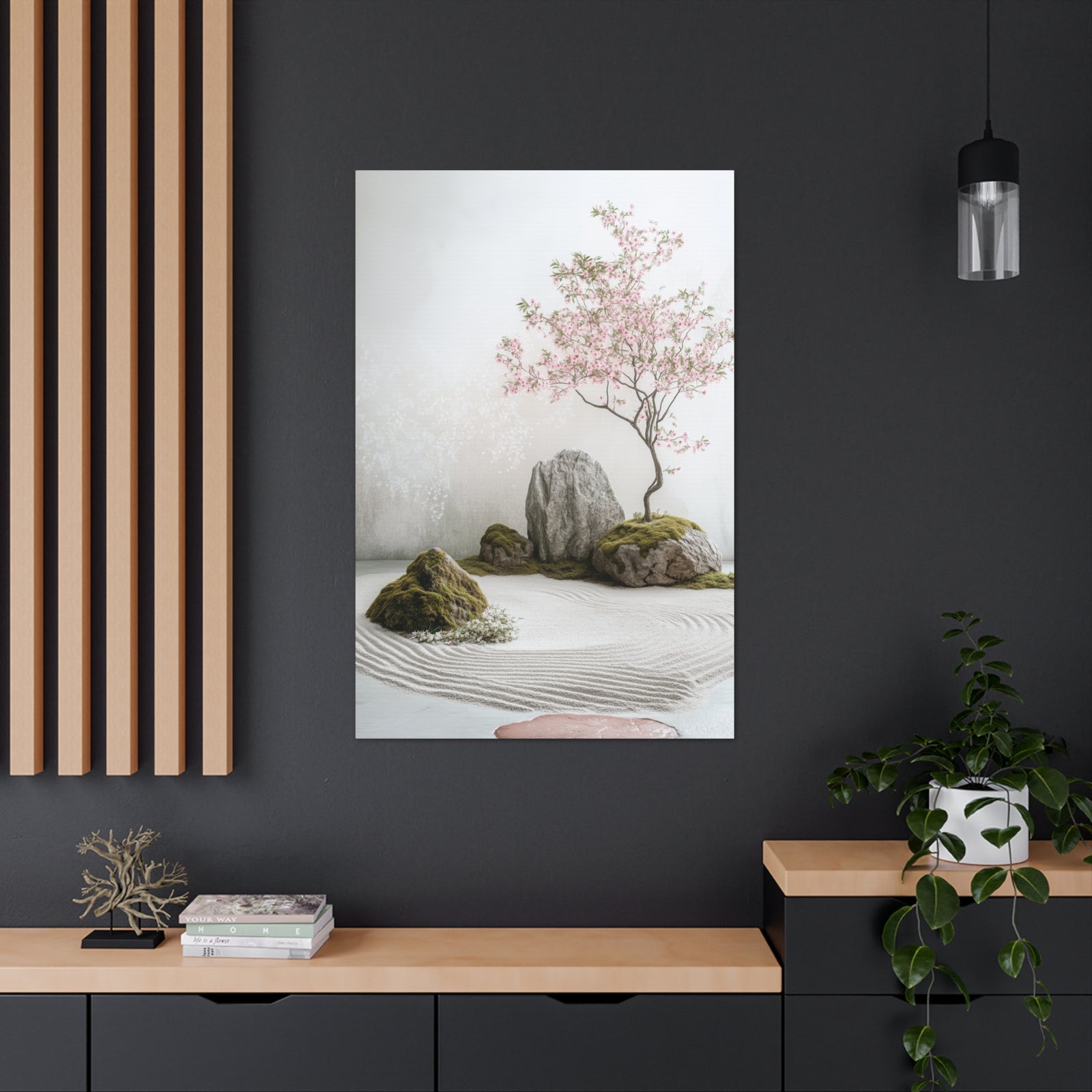 Zen Japanese Garden Canvas Wall Art - SynthFrame