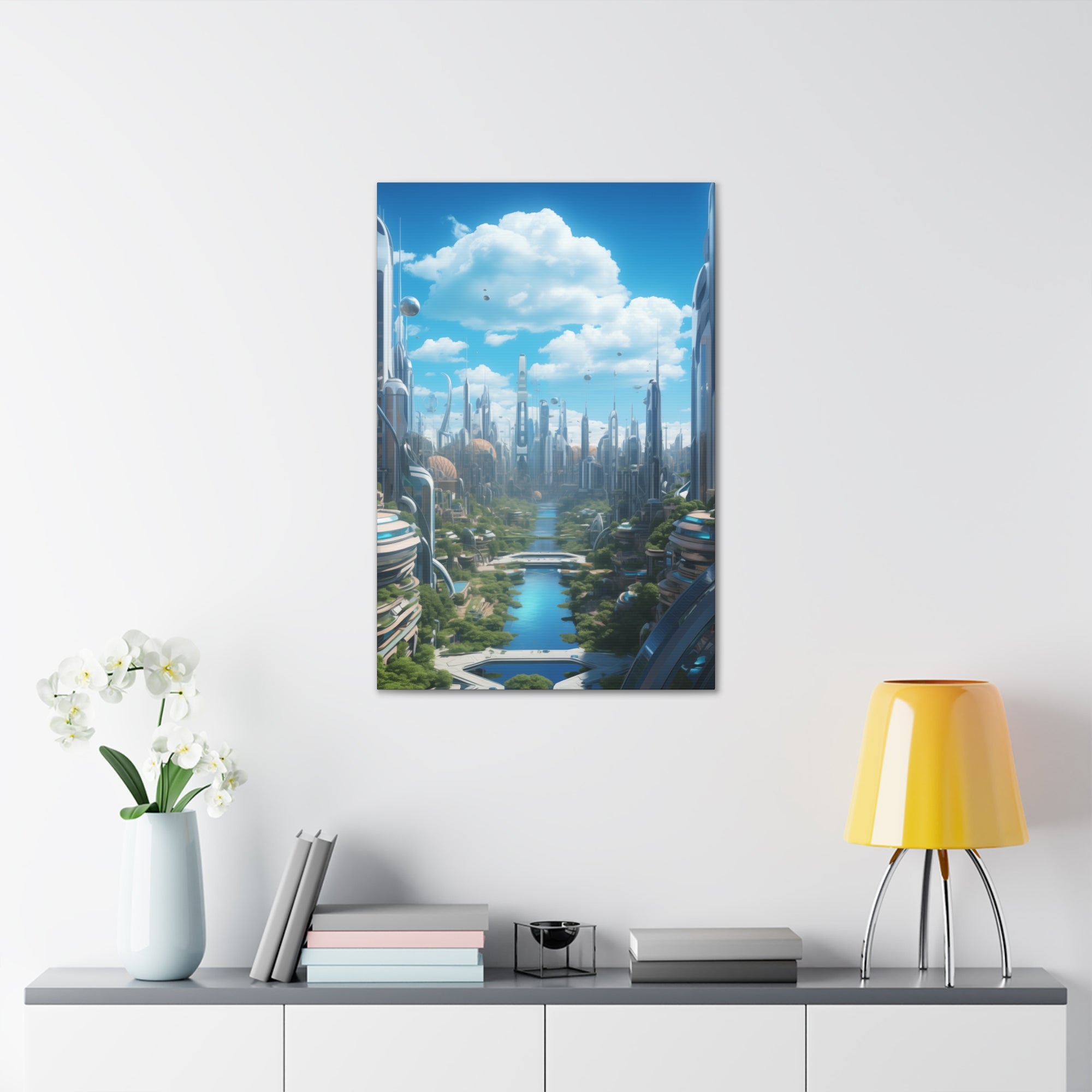 Futuristic Eco City 4 Canvas Wall Art - SynthFrame