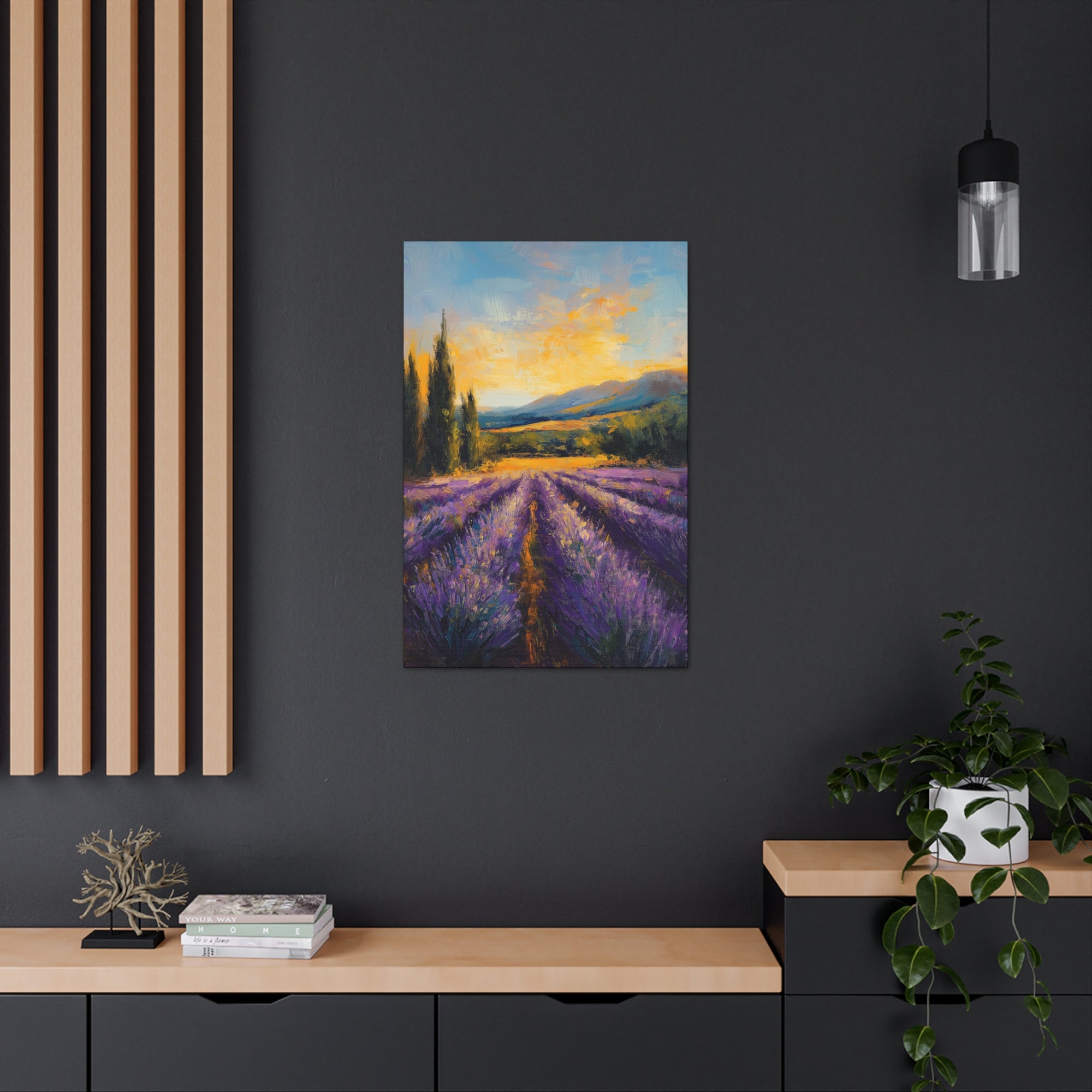 Impressionist Lavender Fields Canvas Wall Art - SynthFrame