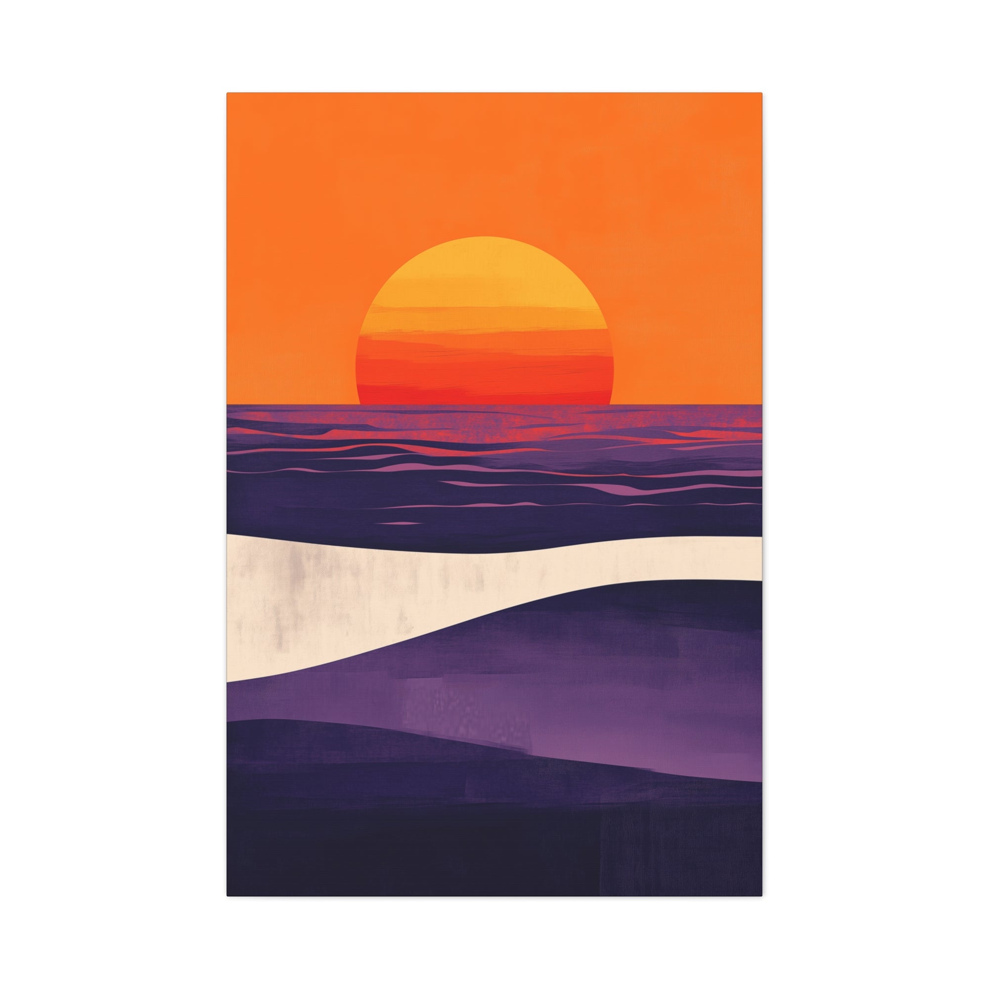 Abstract Coastal Sunset Canvas Wall Art - SynthFrame