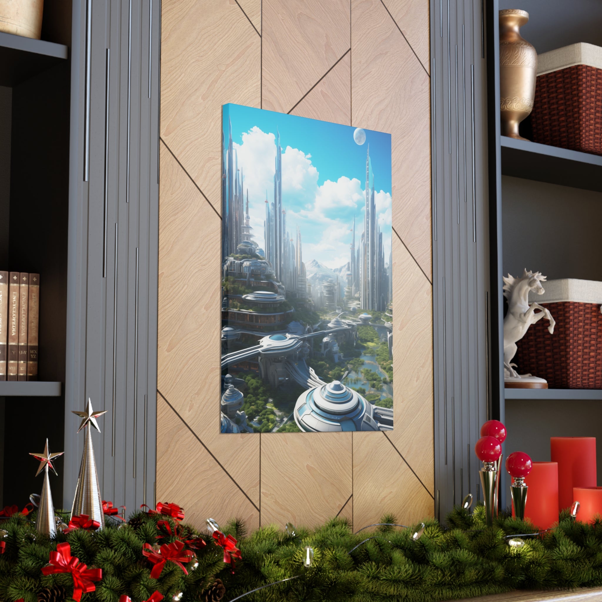 Futuristic Eco City 6 Canvas Wall Art - SynthFrame