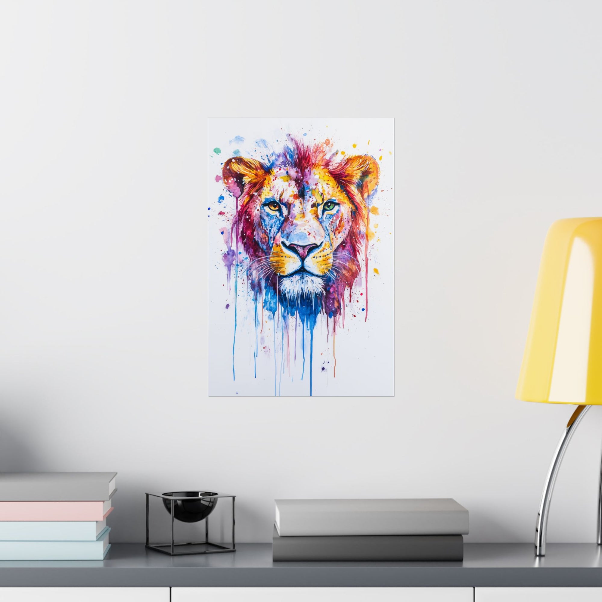 Watercolor Lion Poster