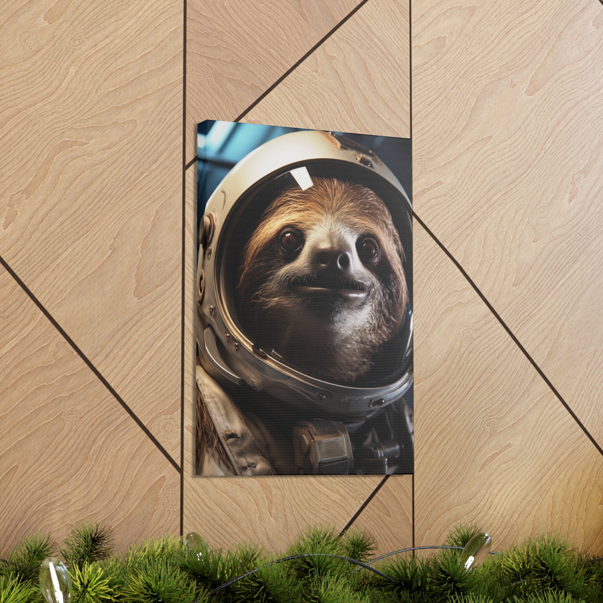 AstroSloth 1 Canvas Wall Art - SynthFrame