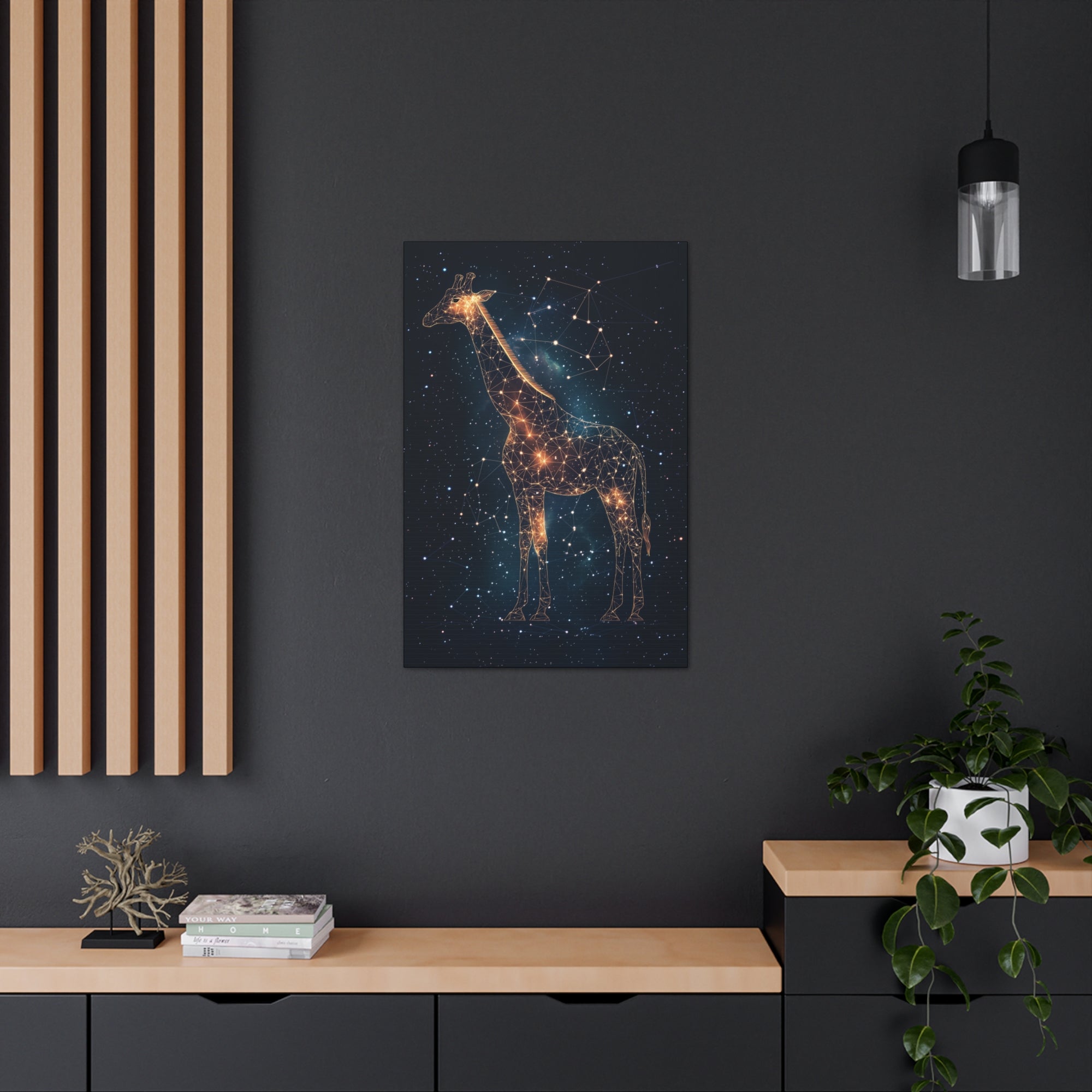 Constellation Giraffe Canvas Wall Art - SynthFrame