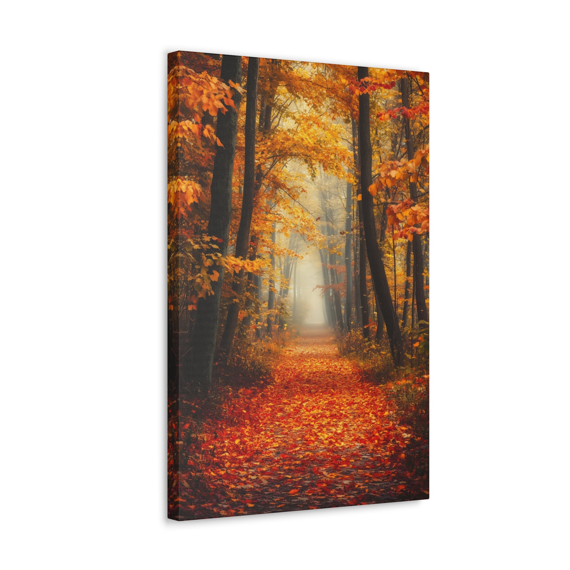 Autumn Forest Path Canvas Wall Art - SynthFrame