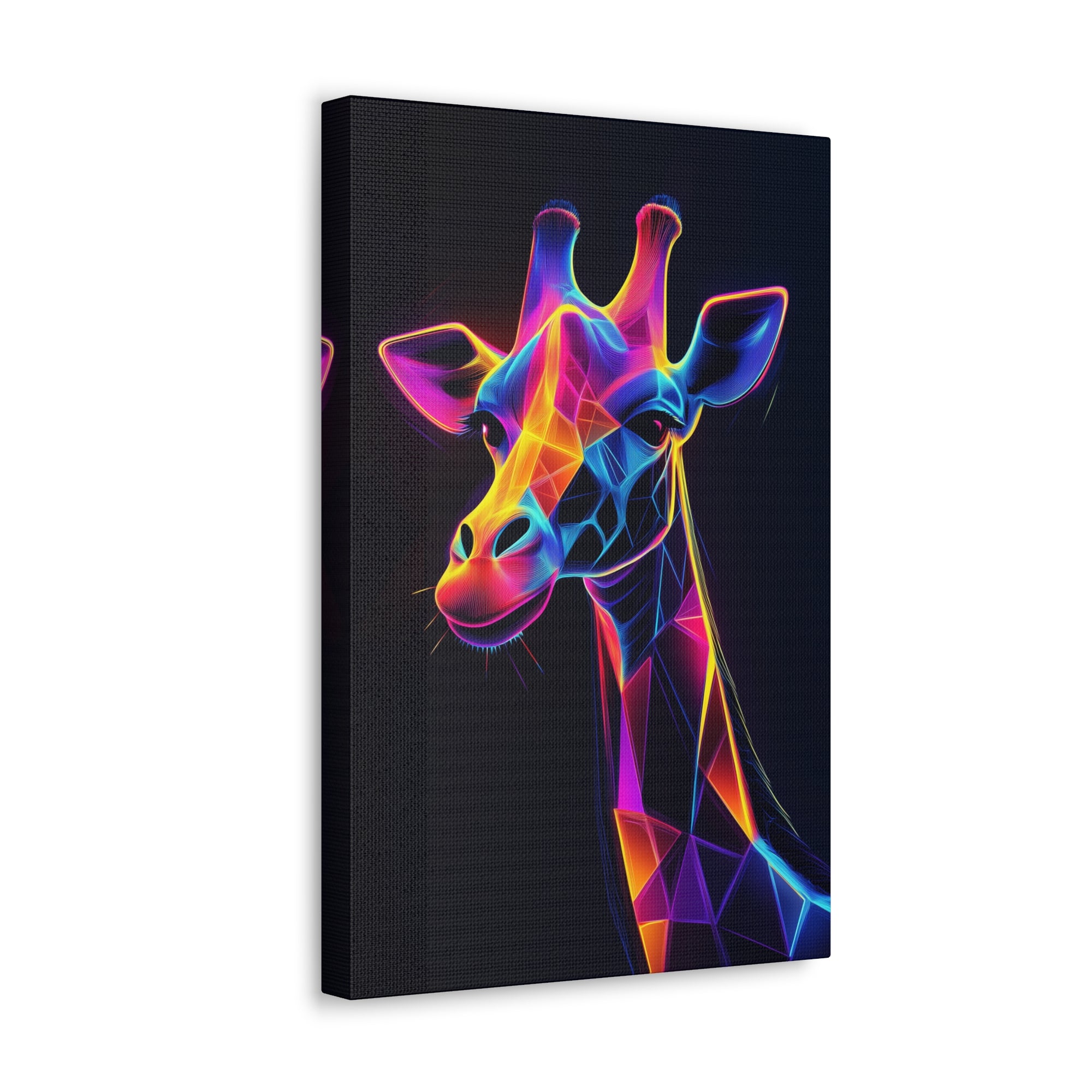 Neon Giraffe Canvas Wall Art - SynthFrame