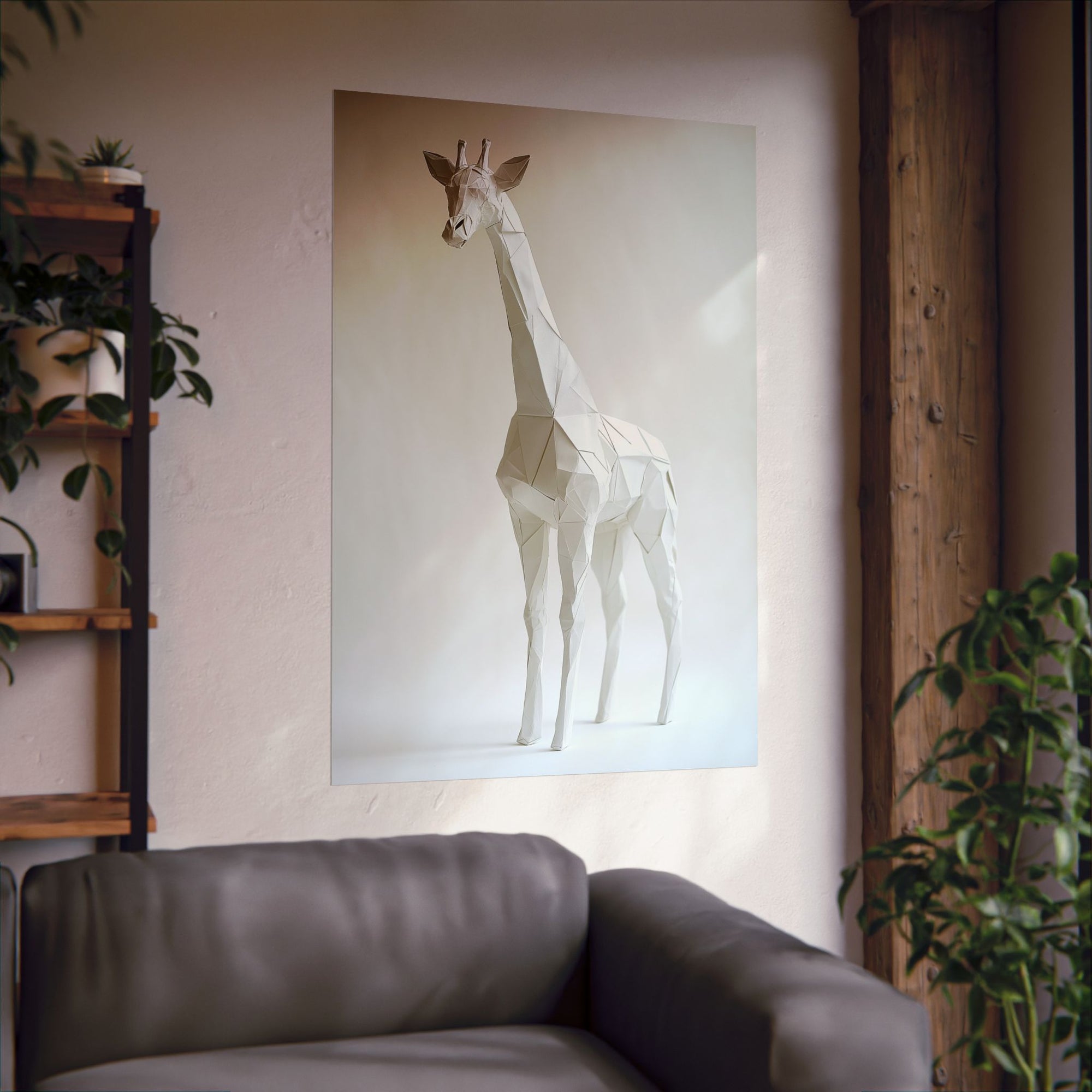 Folded Giraffe Poster