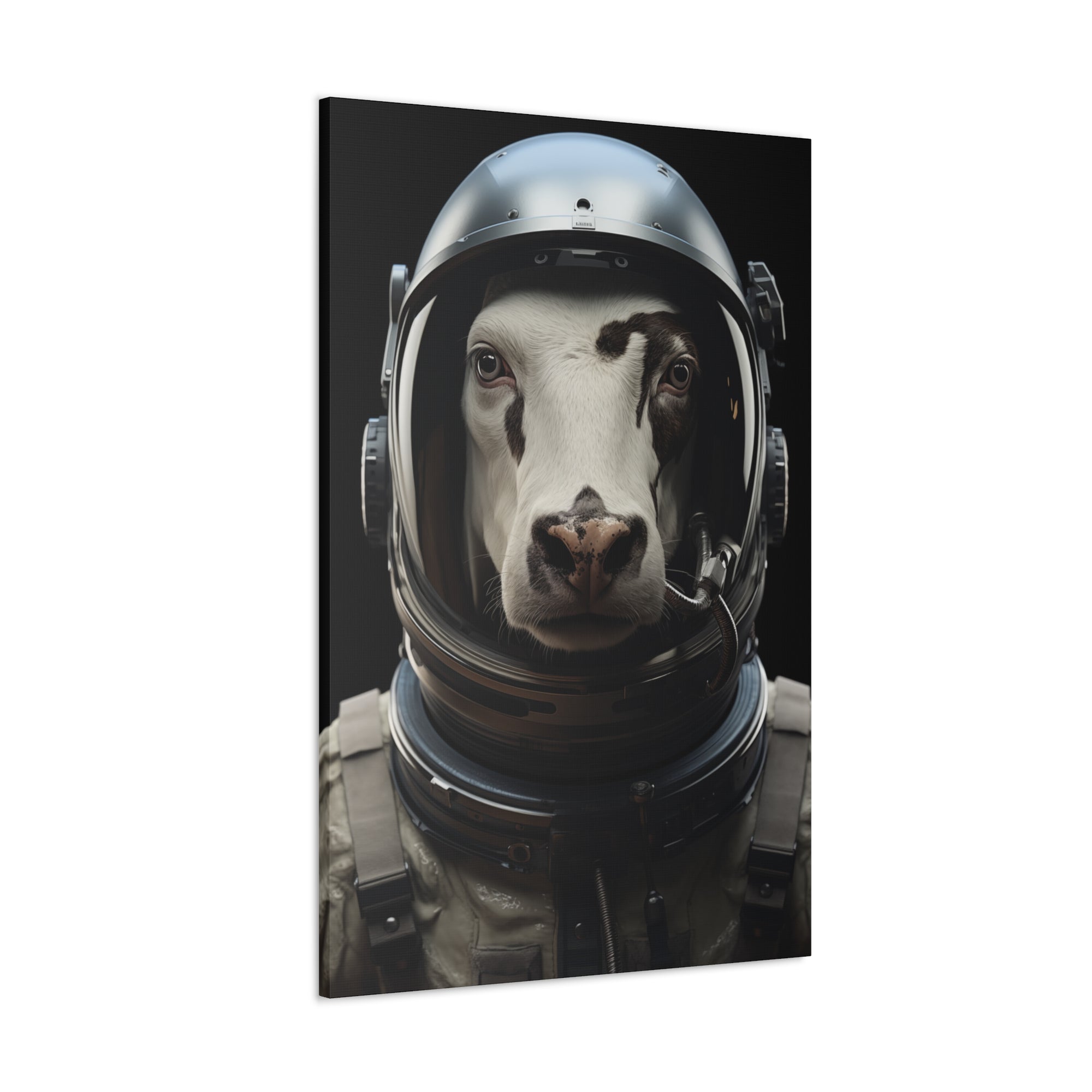 AstroCow 1 Canvas Wall Art - SynthFrame