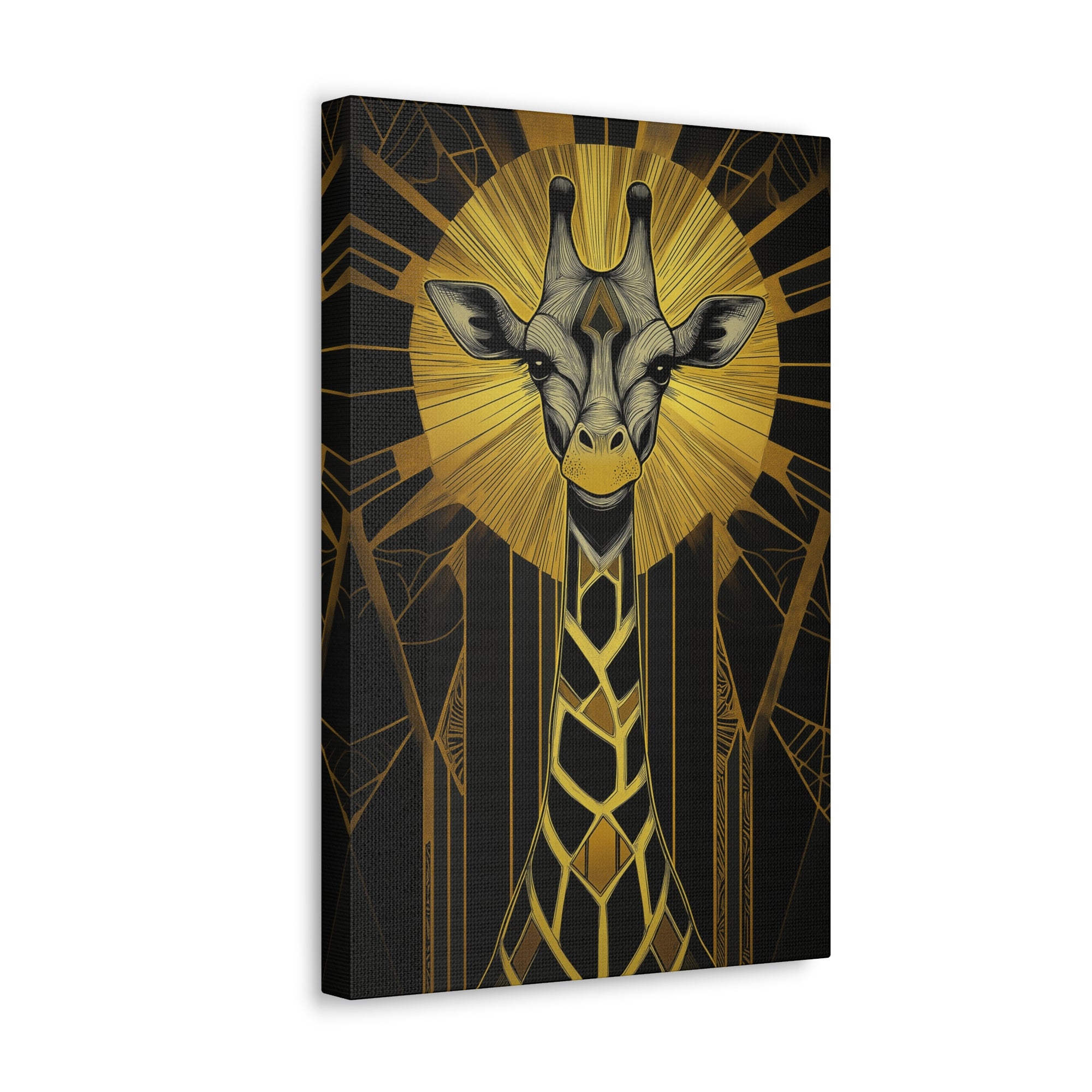 Gilded Giraffe Canvas Wall Art - SynthFrame