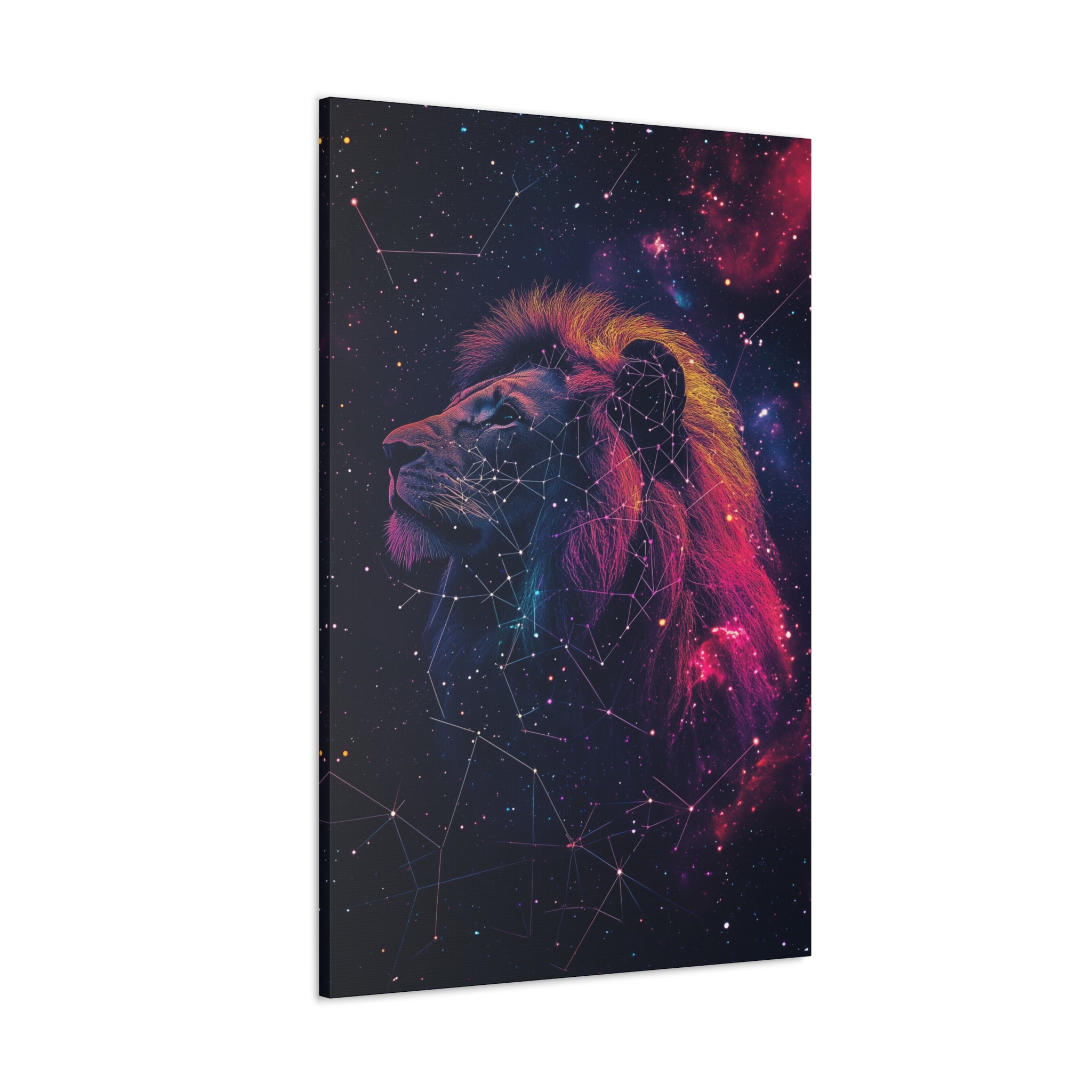 Constellation Lion Canvas Wall Art - SynthFrame