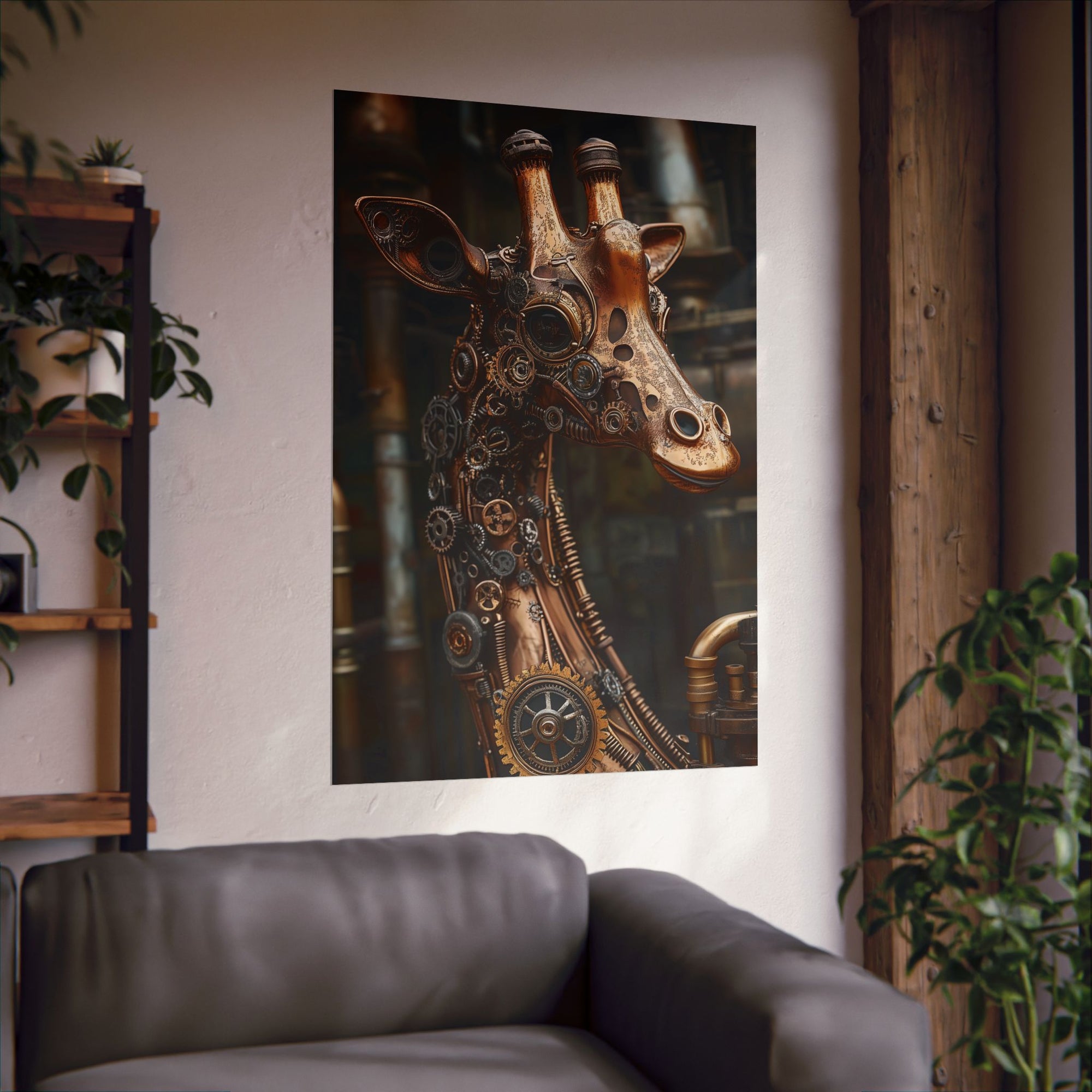 Steampunk Giraffe: Mechanical Marvel Poster