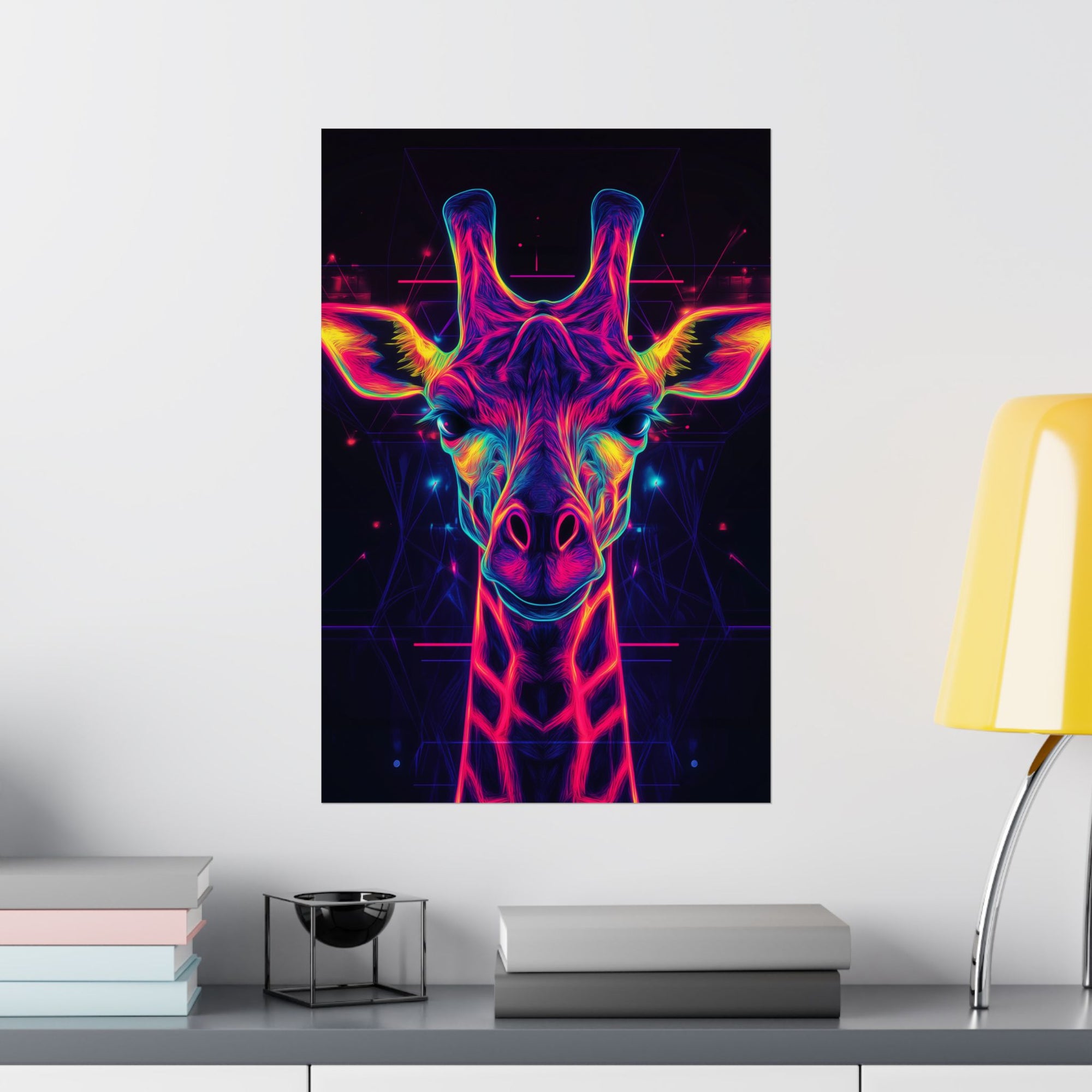 Neon Giraffe Poster