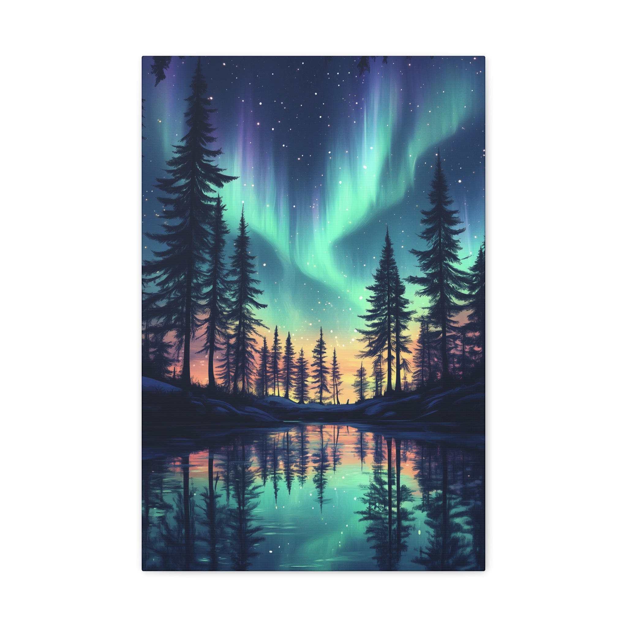 Northern Lights Wonder Canvas Wall Art - SynthFrame