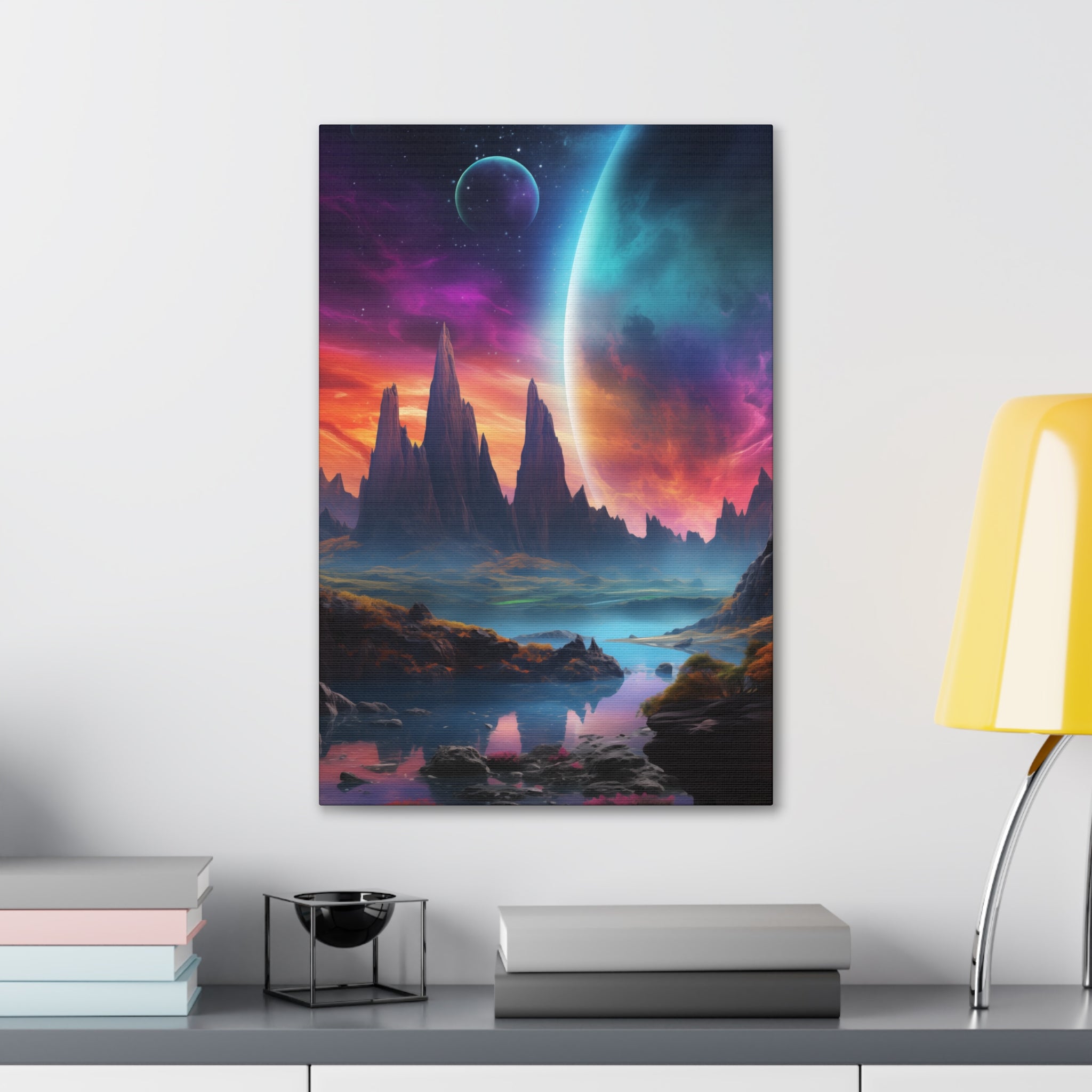 Vibrant Alien Planet 1 Canvas Wall Art - SynthFrame