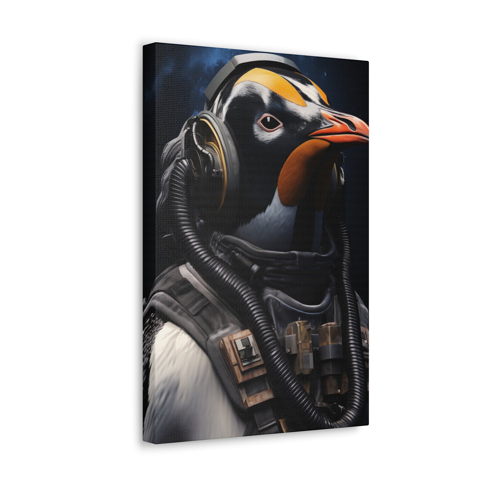 AstroPenguin 2 Canvas Wall Art - SynthFrame