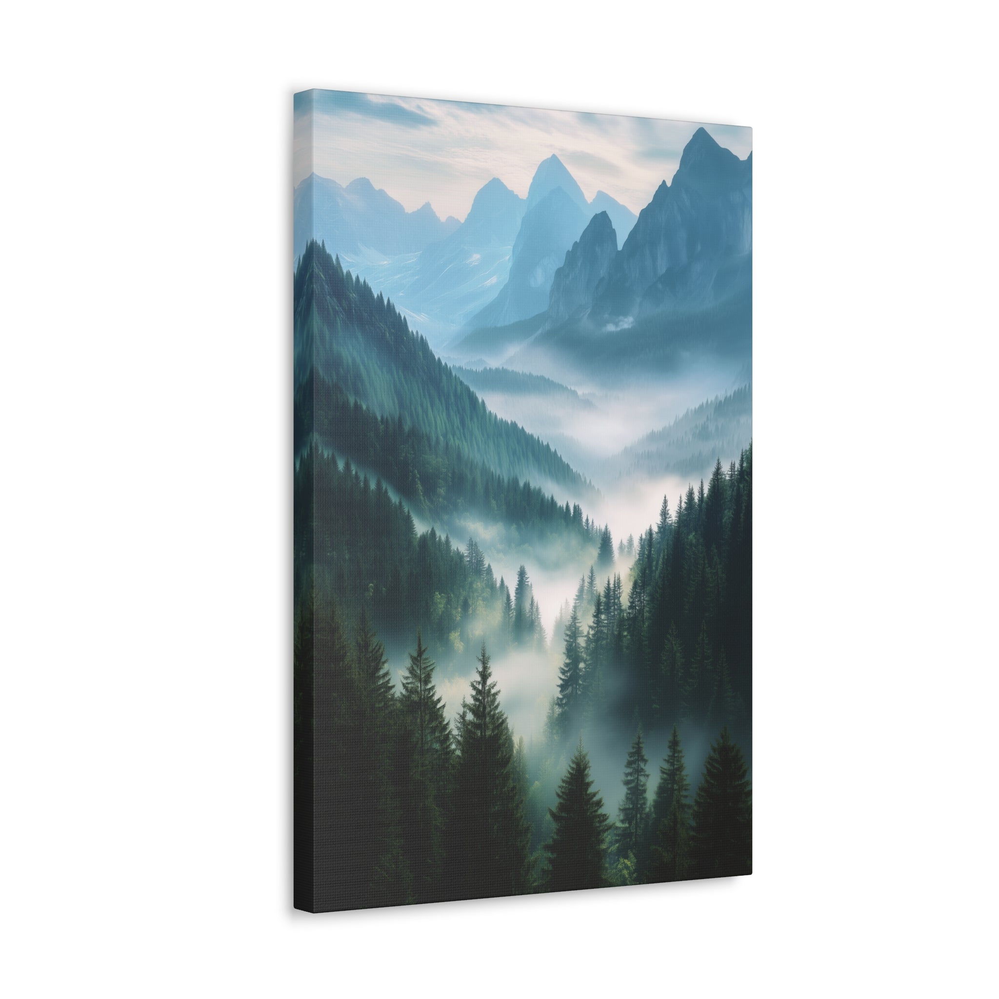 Misty Mountain Dreamscape Canvas Wall Art - SynthFrame