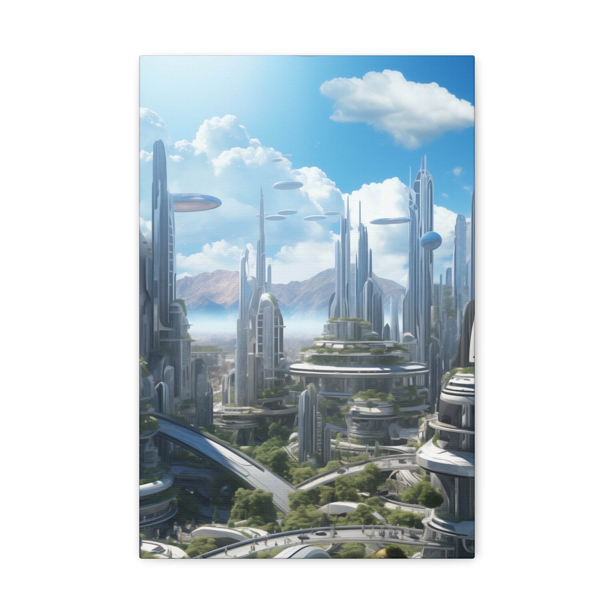 Futuristic Eco City 7 Canvas Wall Art - SynthFrame