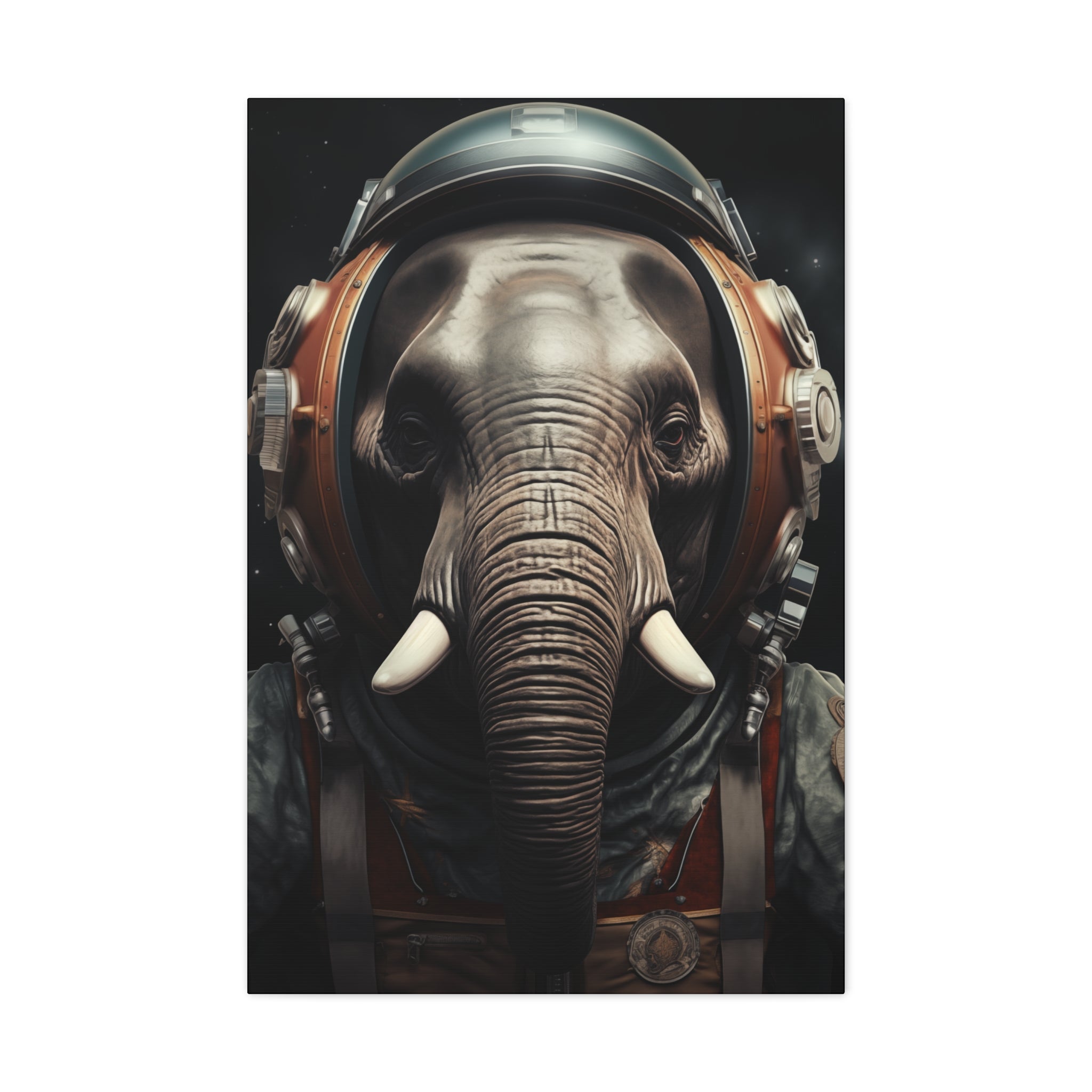 AstroElephant 2 Canvas Wall Art - SynthFrame