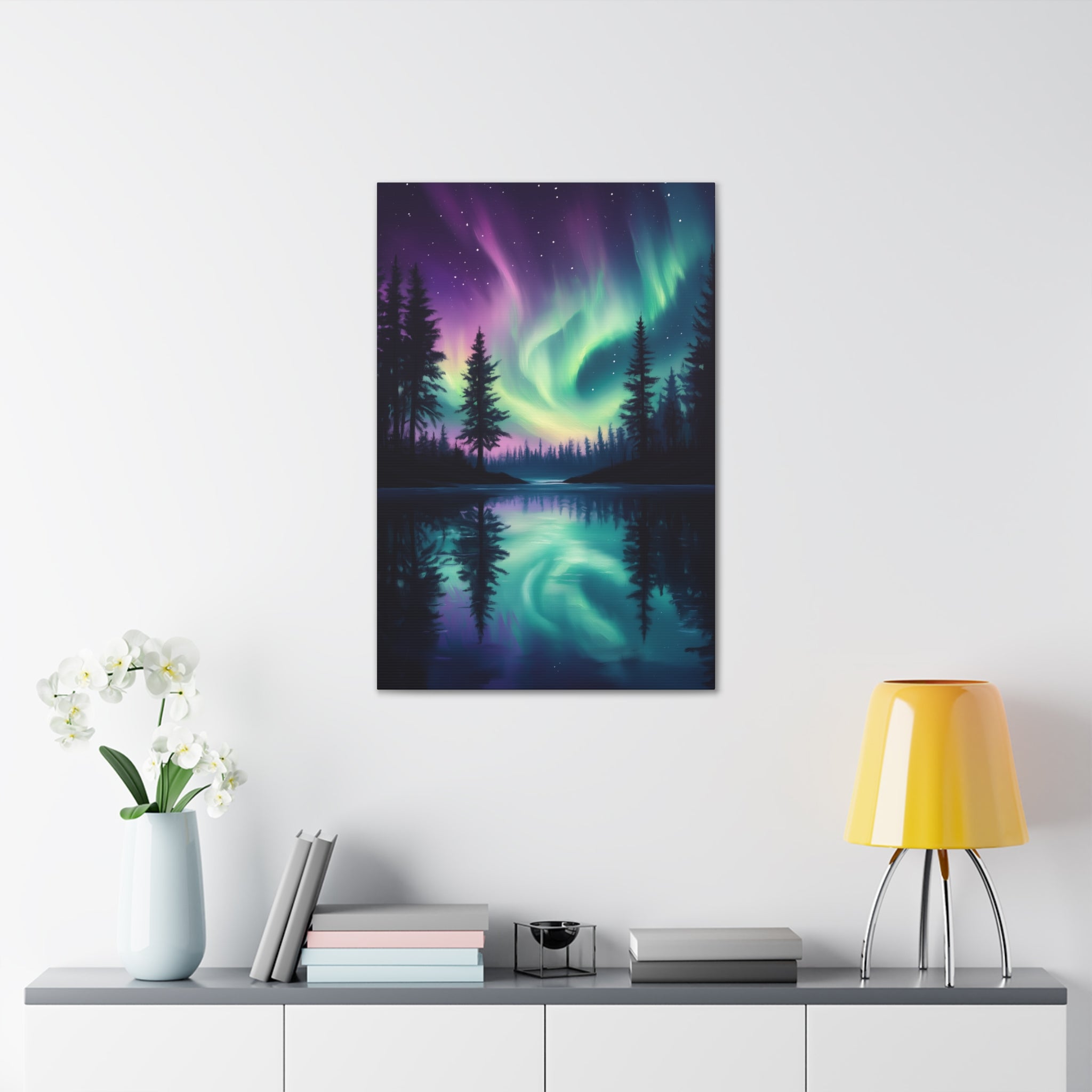 Northern Lights Wonder Canvas Wall Art - SynthFrame