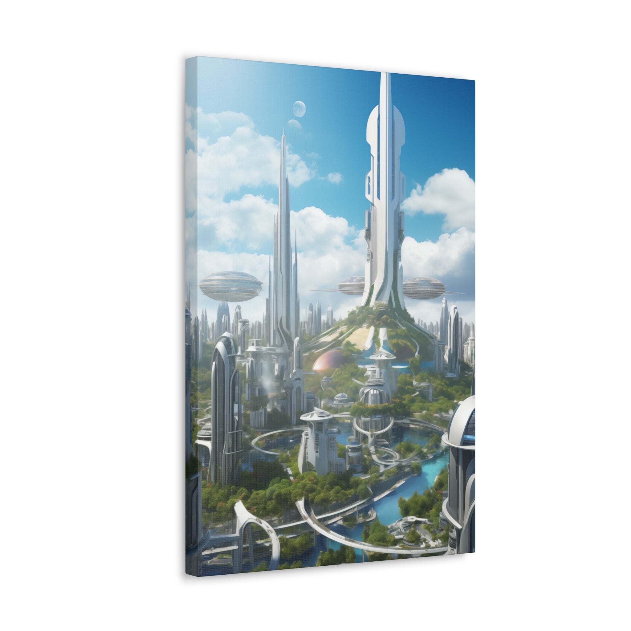 Futuristic Eco City 8 Canvas Wall Art - SynthFrame