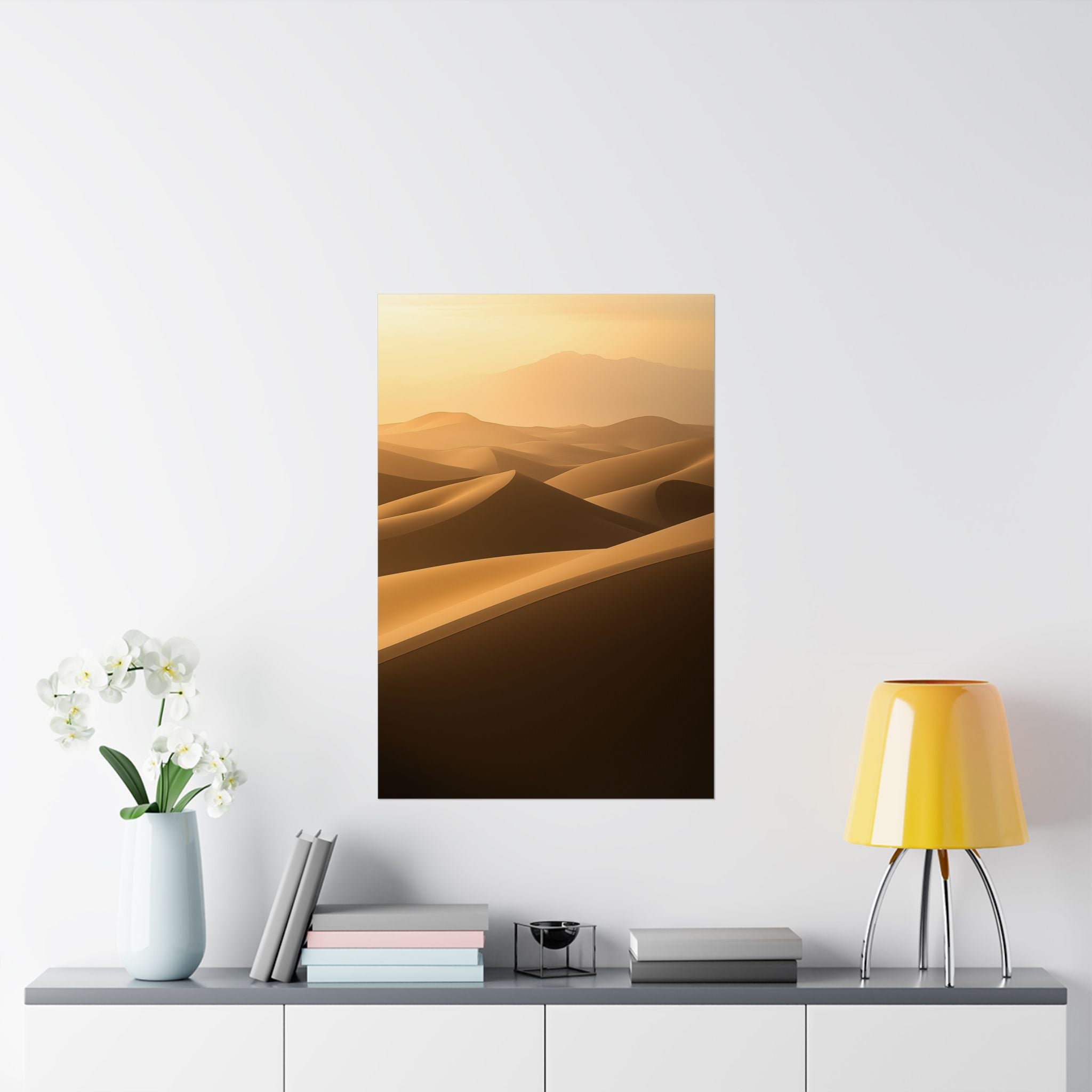 Minimalist Desert Dunes Poster Wall Art - SynthFrame