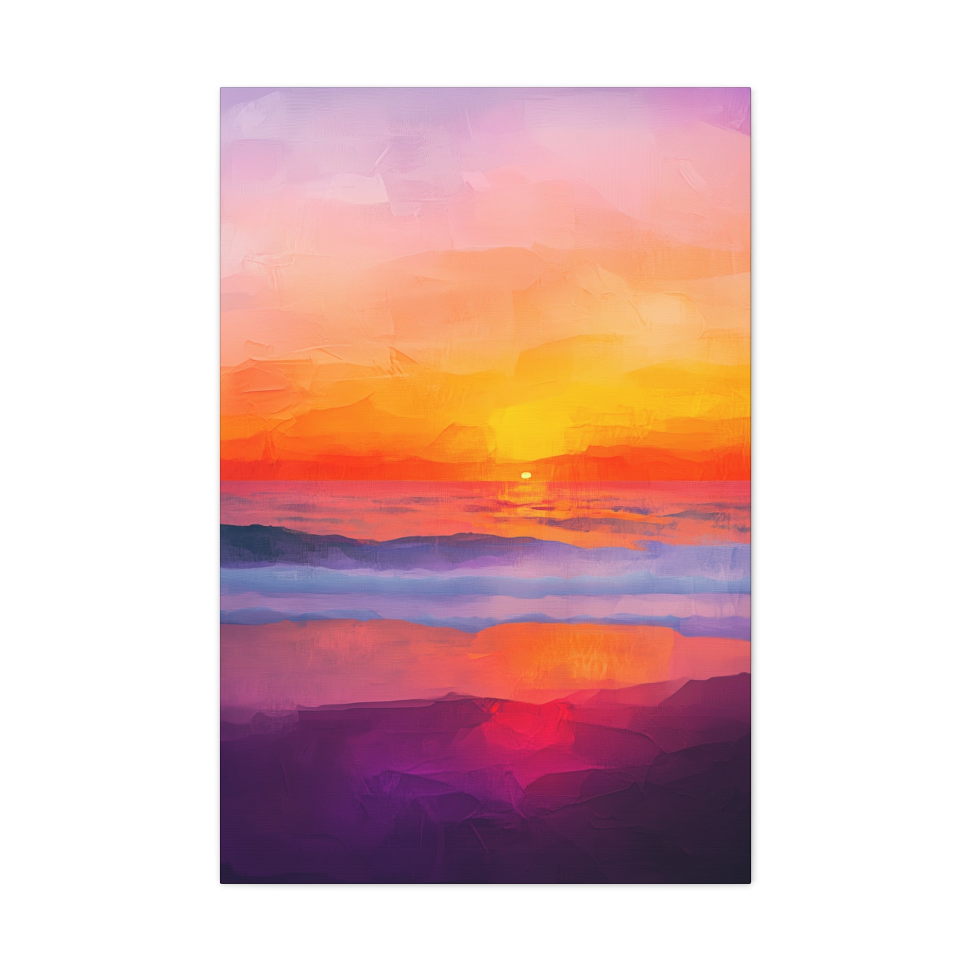 Abstract Coastal Sunset Canvas Wall Art - SynthFrame