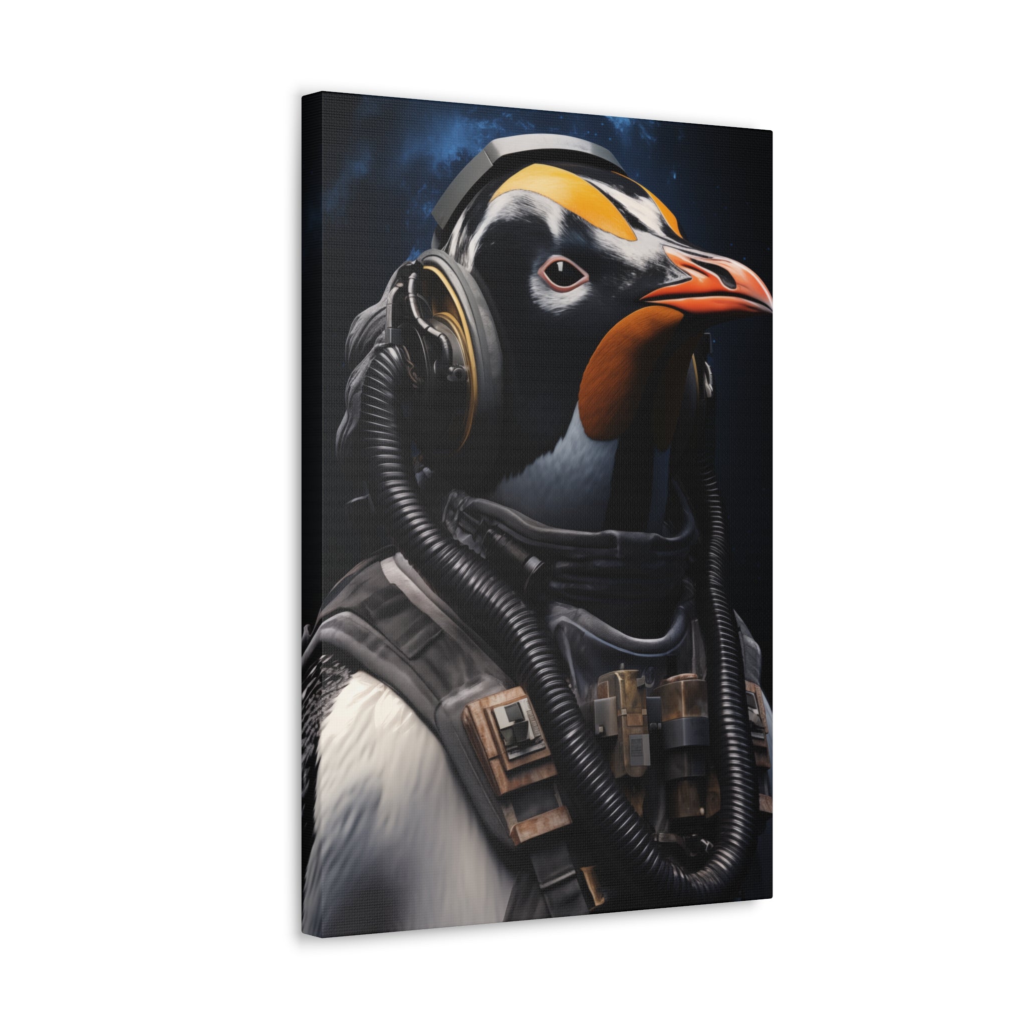 AstroPenguin 2 Canvas Wall Art - SynthFrame