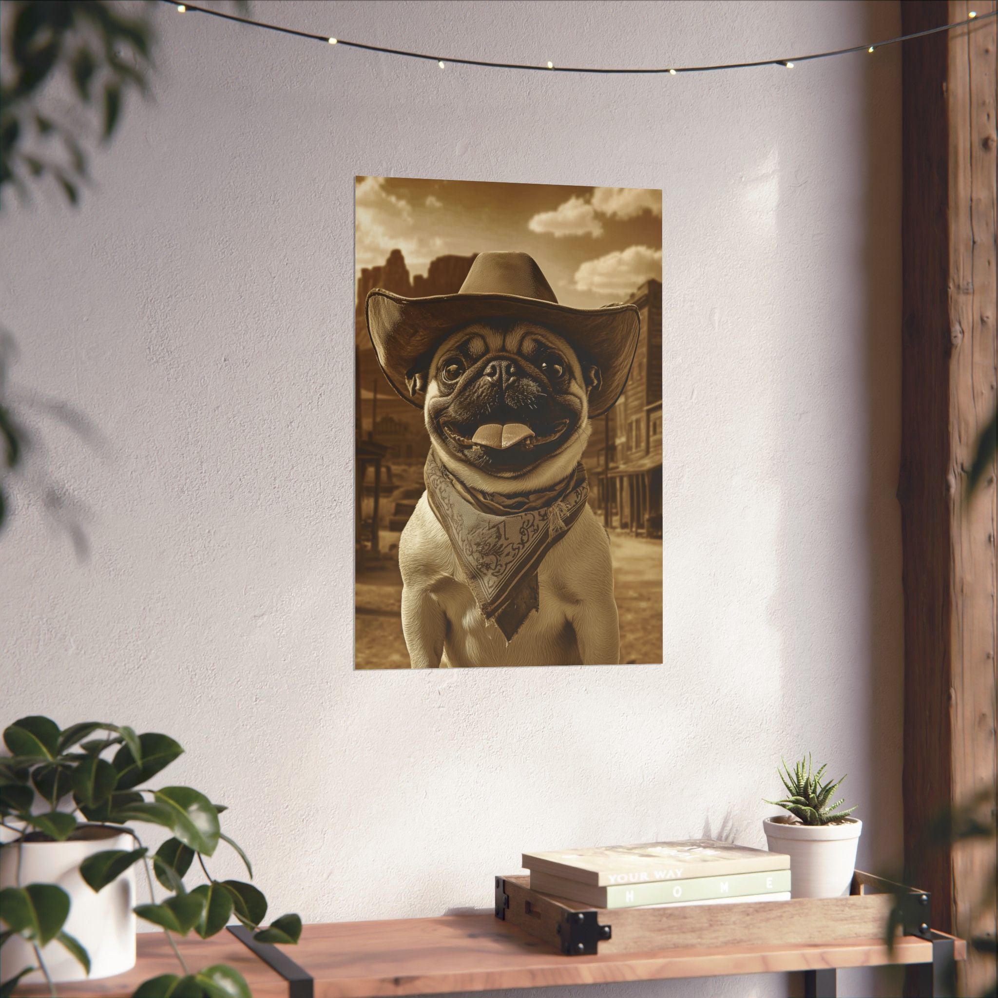 Wild West Pug Poster