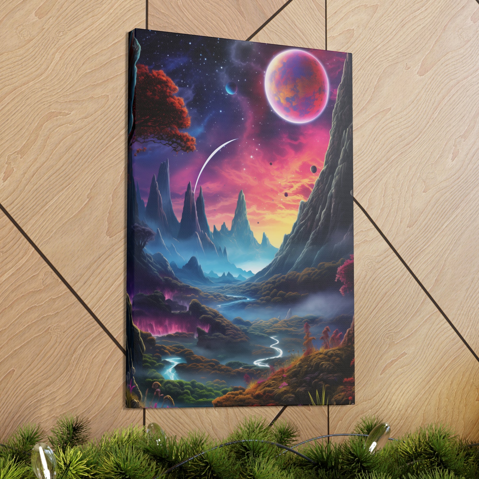 Vibrant Alien Planet 2 Canvas Wall Art - SynthFrame