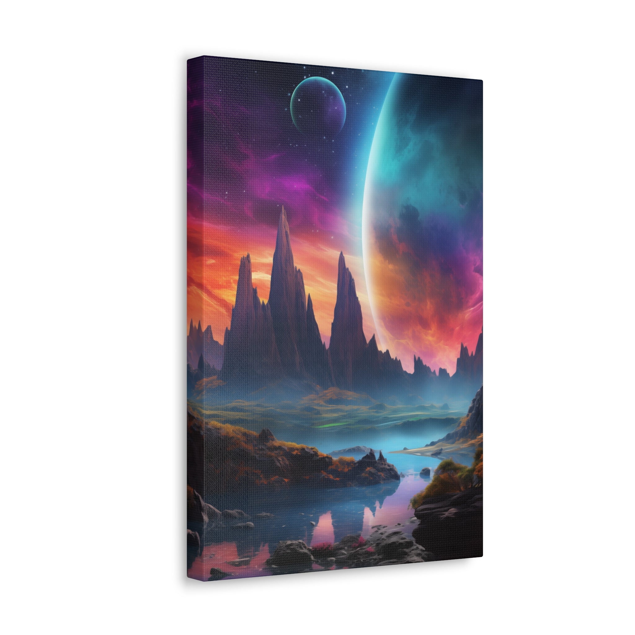 Vibrant Alien Planet 1 Canvas Wall Art - SynthFrame