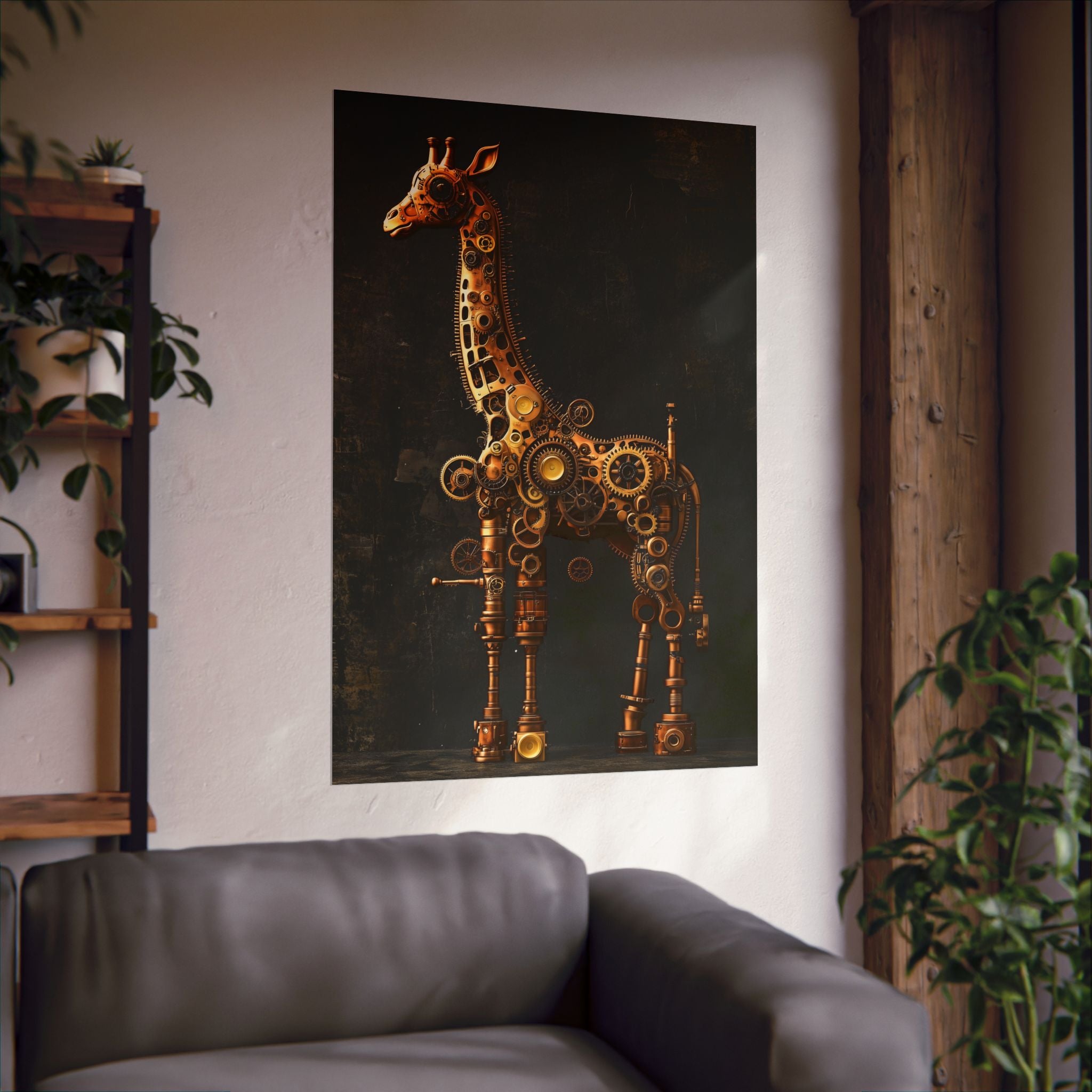 Steampunk Giraffe: Mechanical Marvel Poster