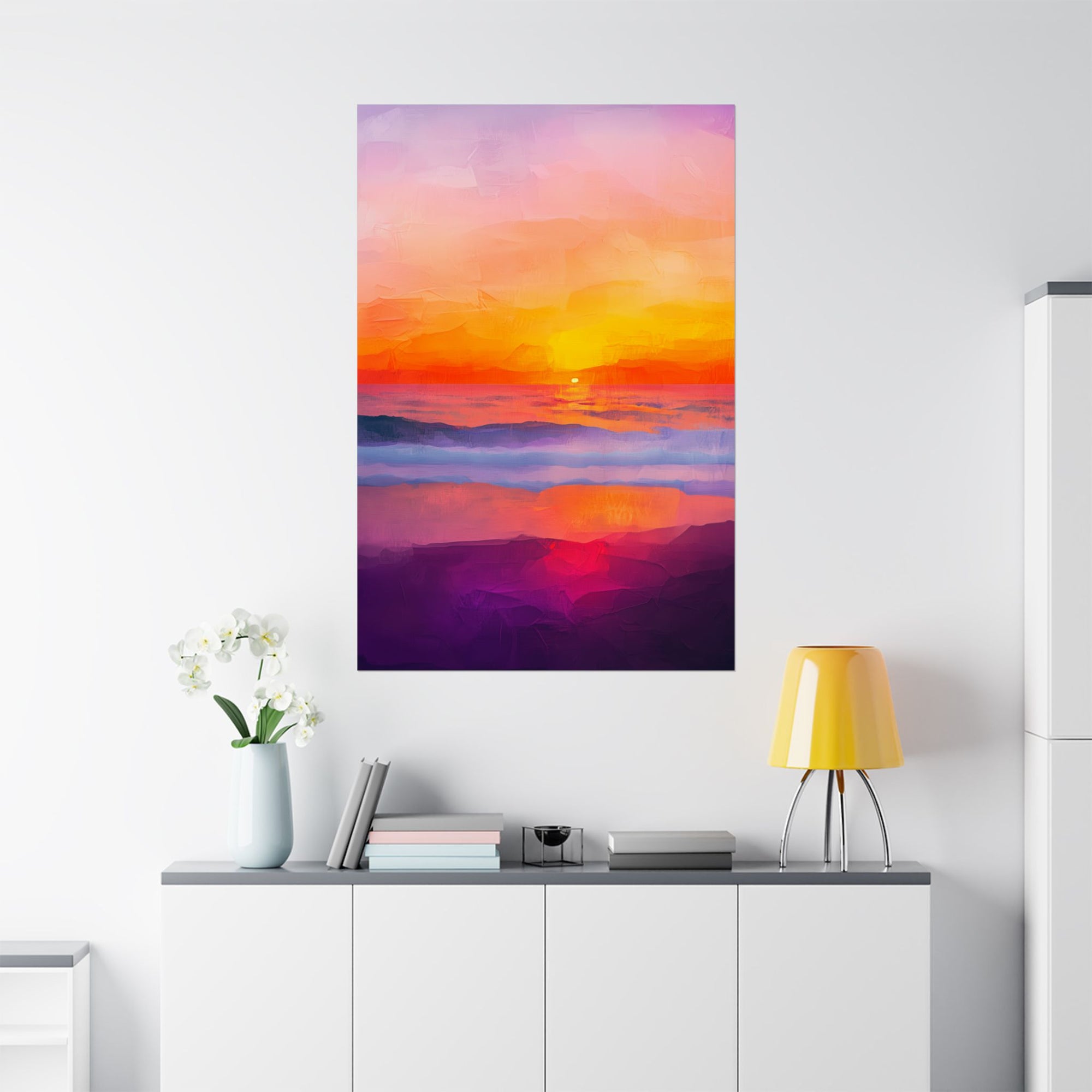 Abstract Coastal Sunset Poster Wall Art - SynthFrame