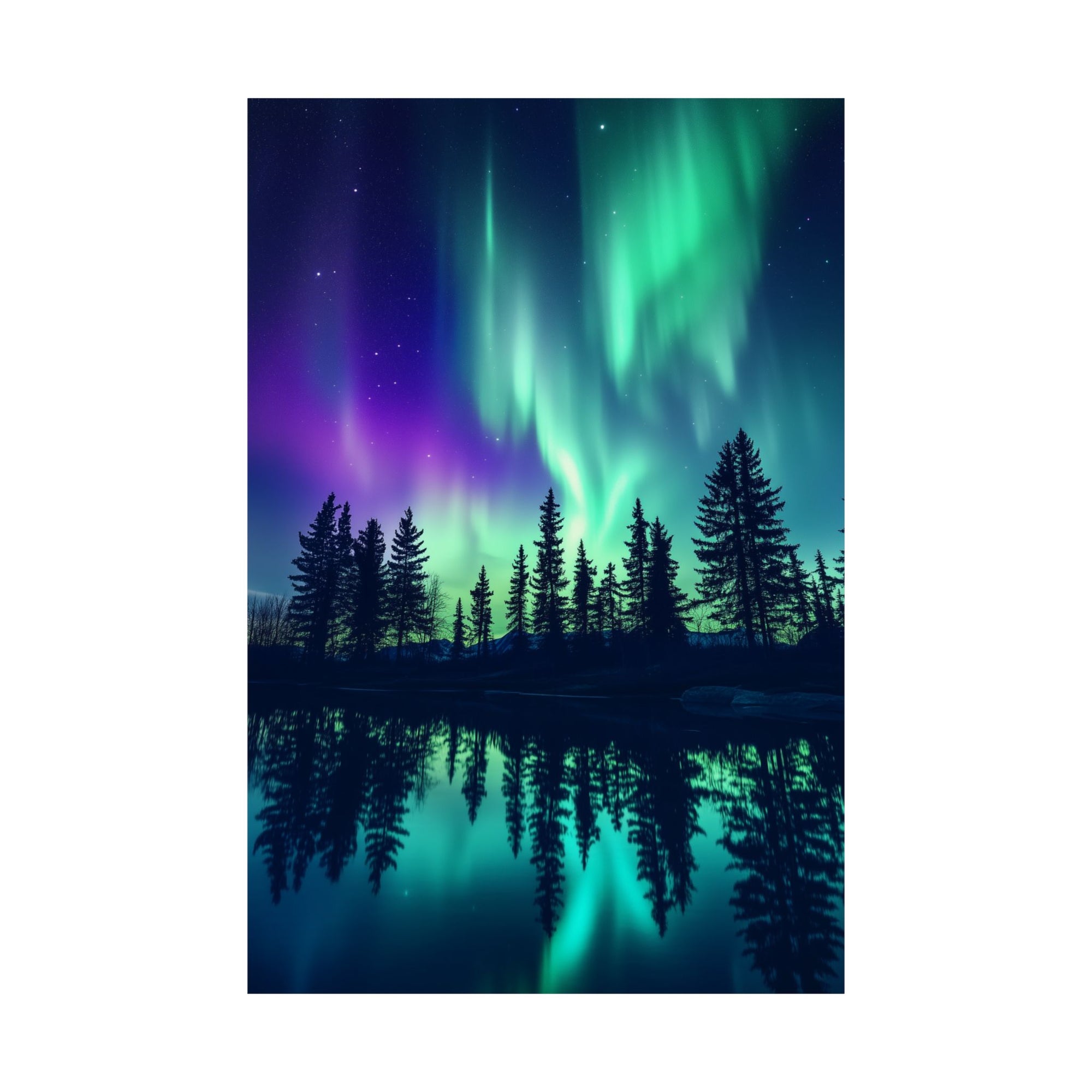 Northern Lights Wonder Poster Wall Art - SynthFrame