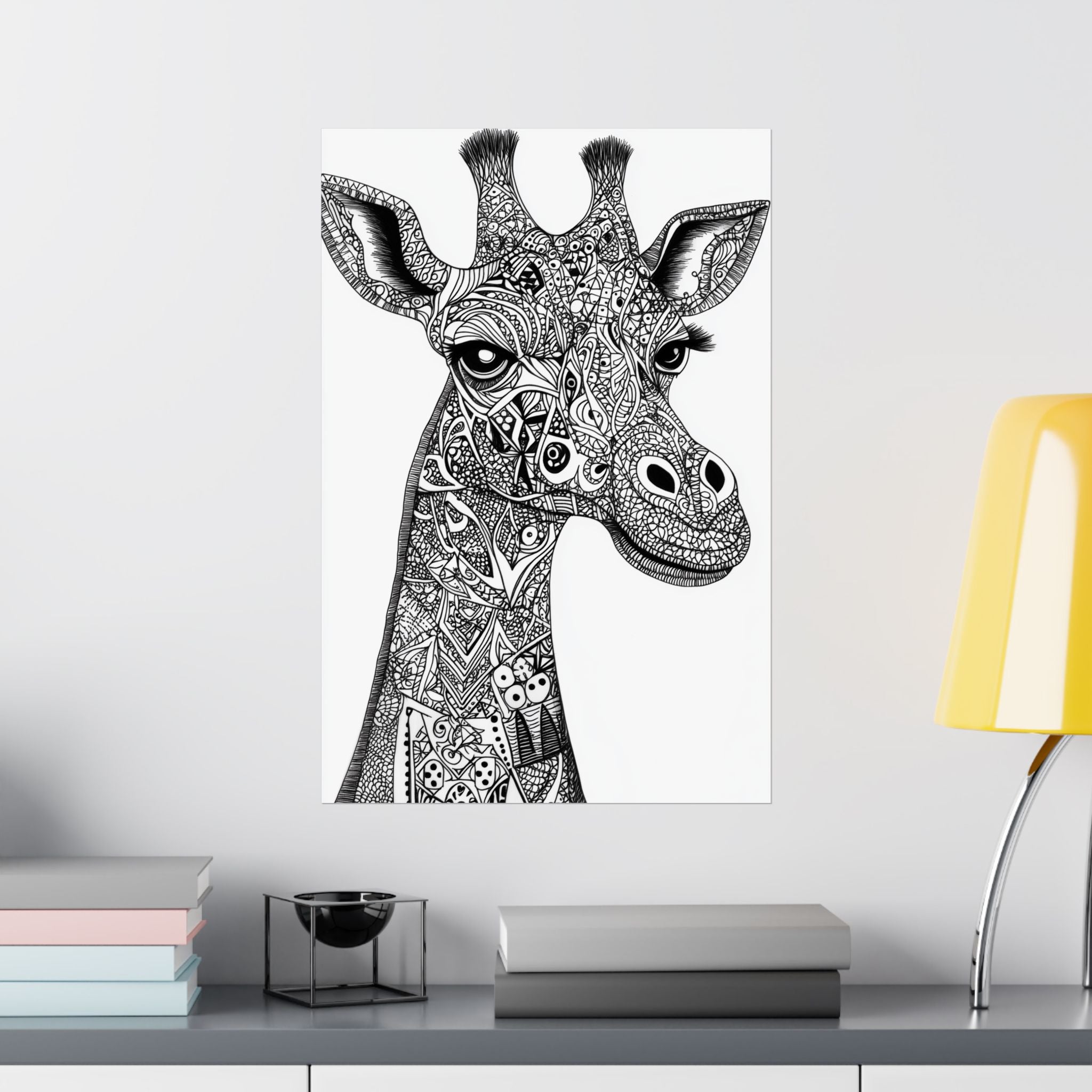 Zentangle Giraffe Poster