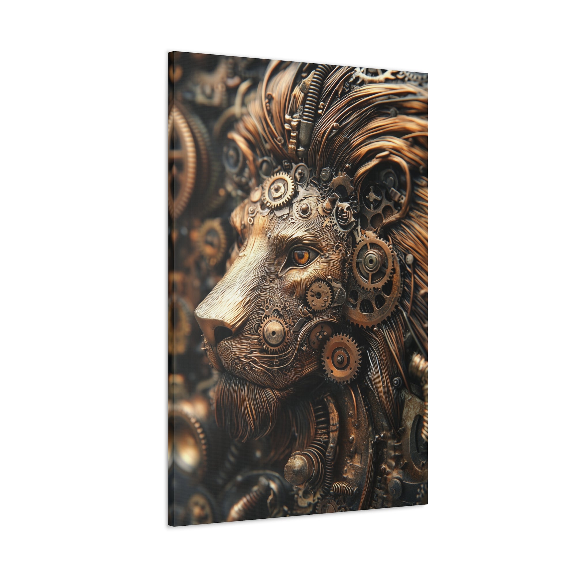 Steampunk Lion Canvas Wall Art - SynthFrame